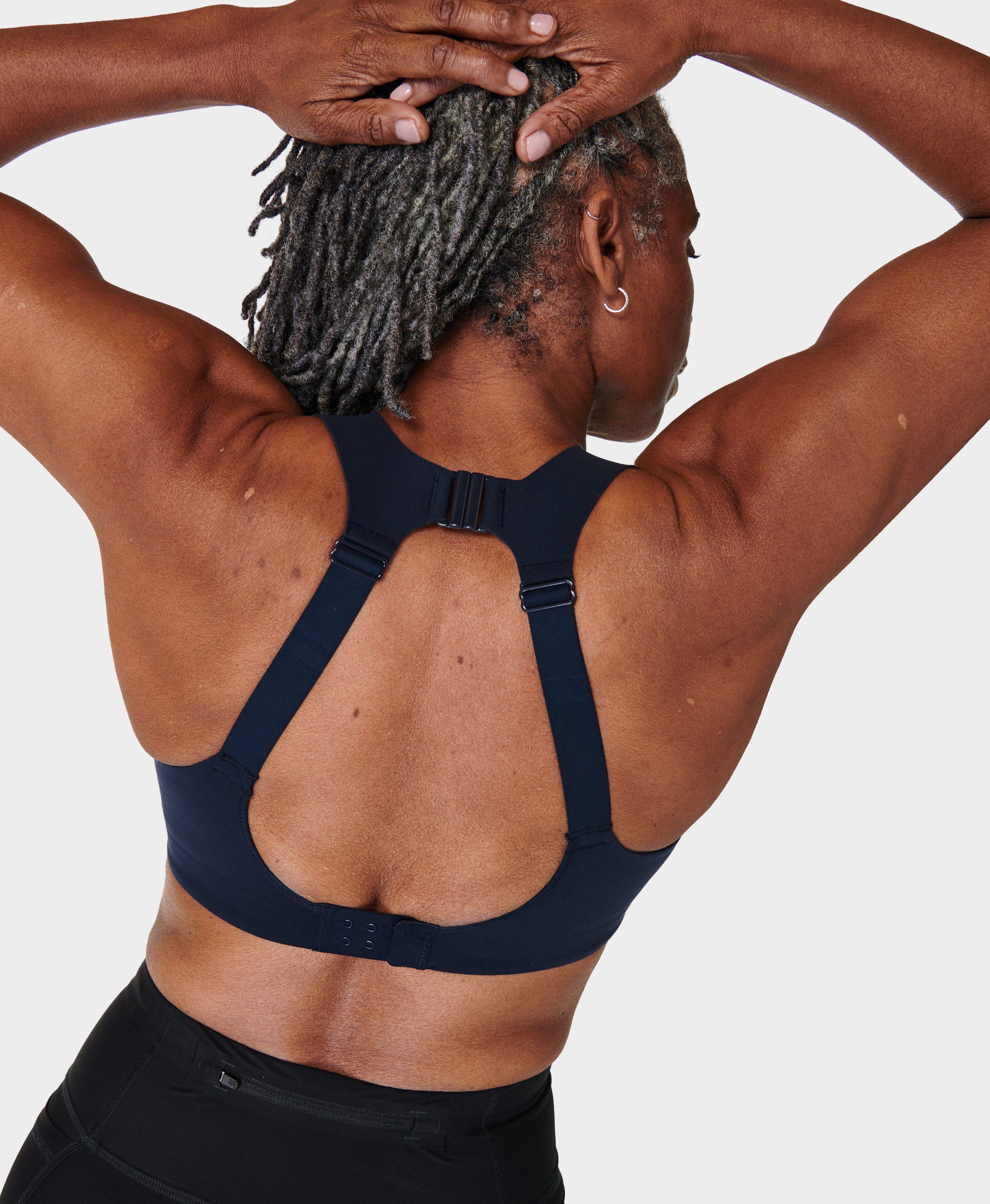 Sweaty Betty Women's Ultra Running HIGH Impact Workout Sports Bra Navy Blue  at  Women's Clothing store