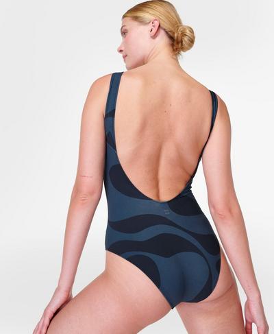 Tidal Xtra Life Swimsuit, Blue Water Marble Print | Sweaty Betty