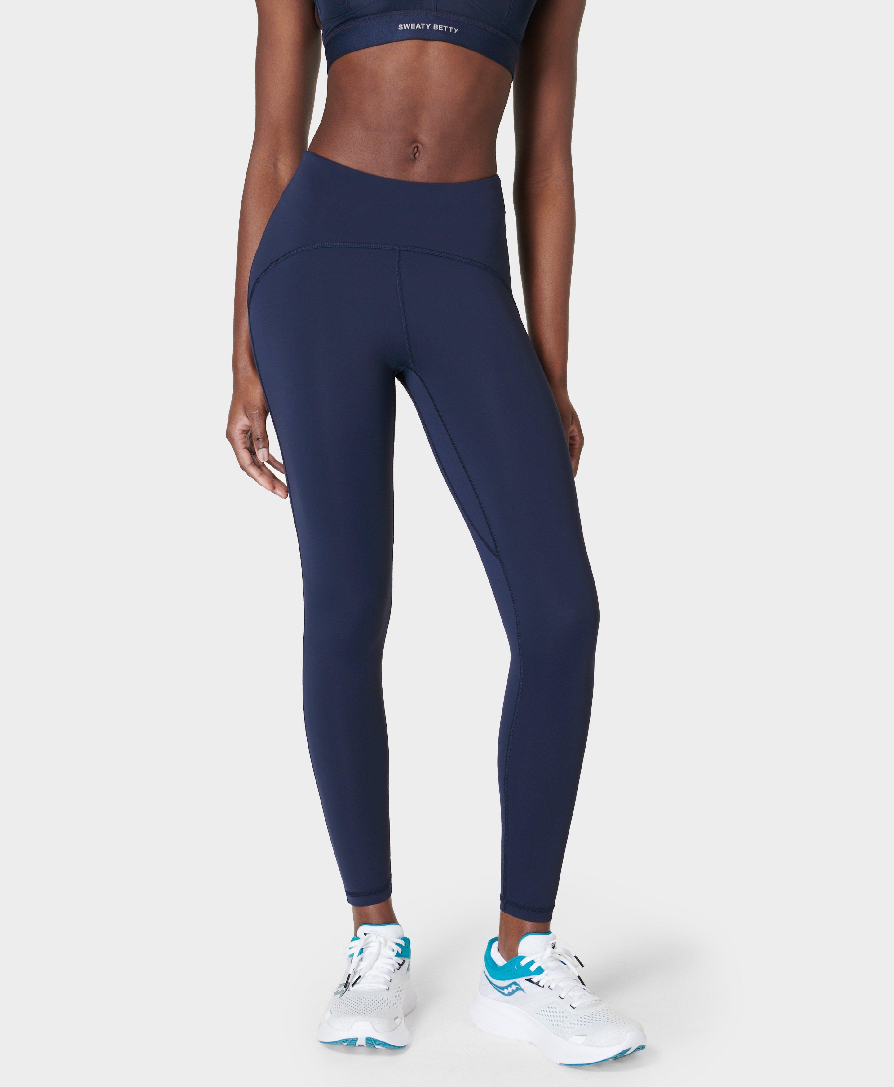 Rapid Run Leggings, Navy | Sweaty Betty