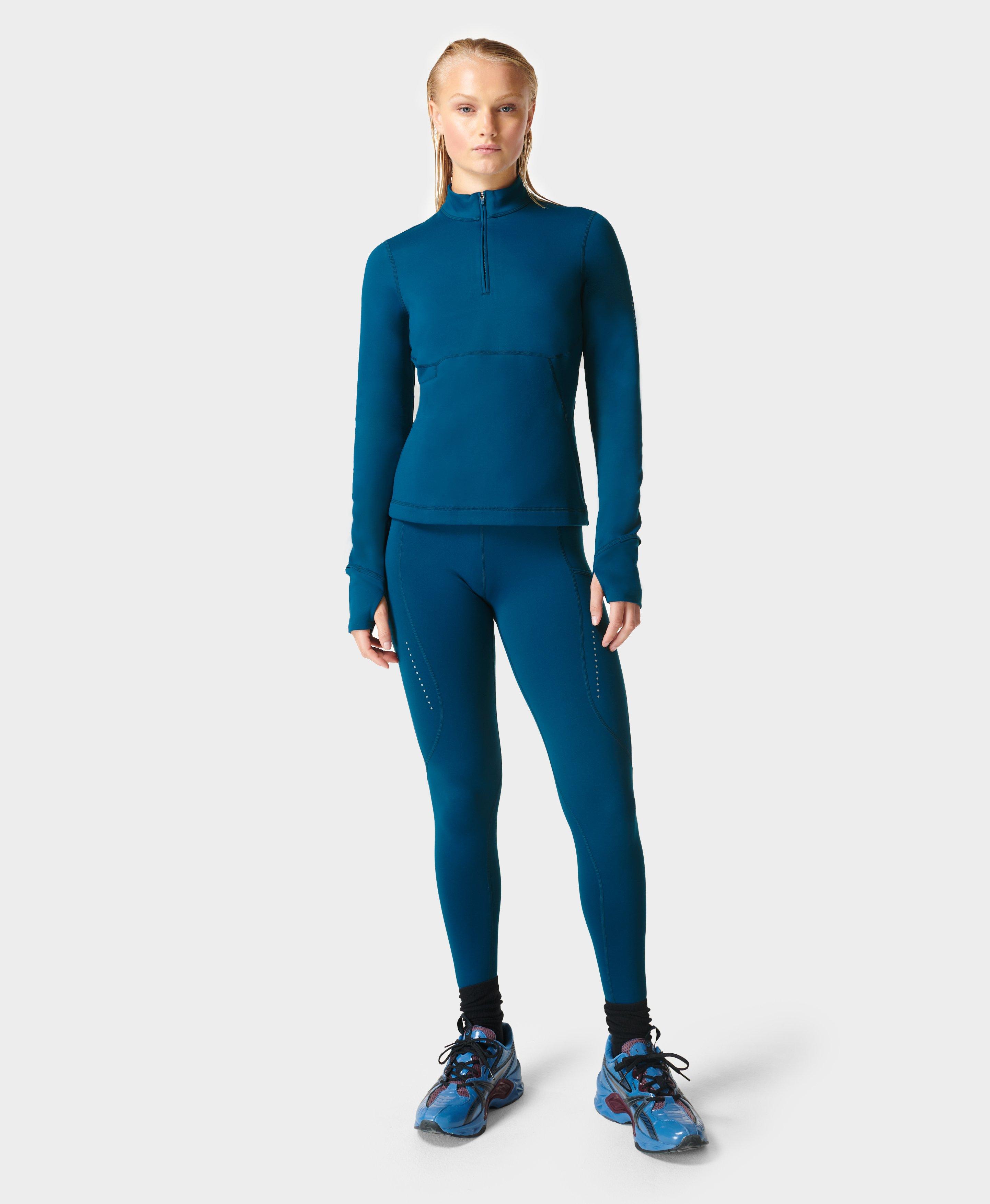 SWEATY BETTY Therma Boost Stretch Running Leggings in DEEPBLUE