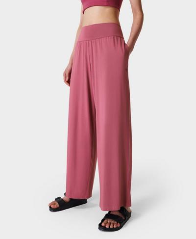 Modal Wide Leg Pants, Ambient Pink | Sweaty Betty