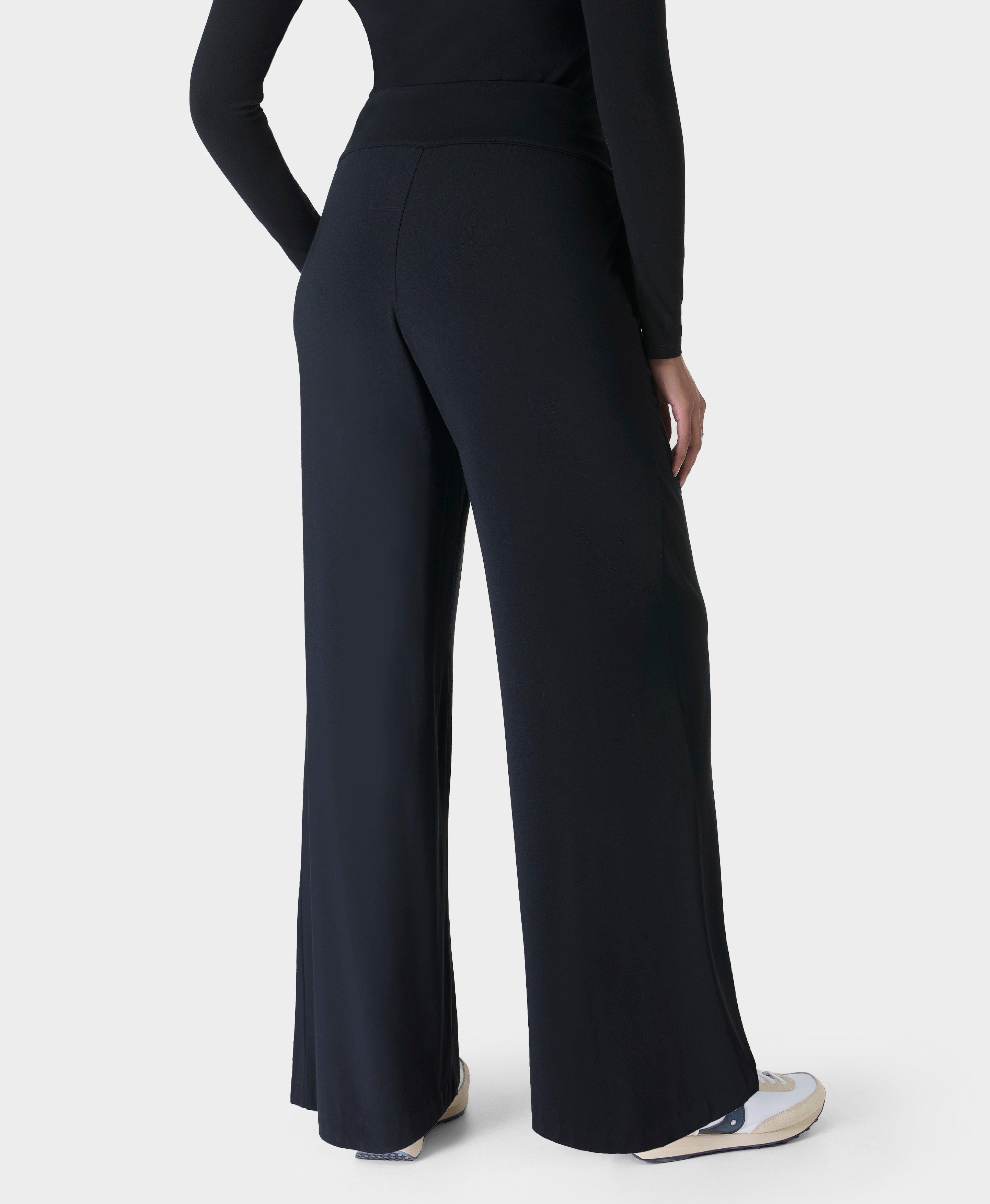 Modal Wide Leg Pants - Black, Women's Pants