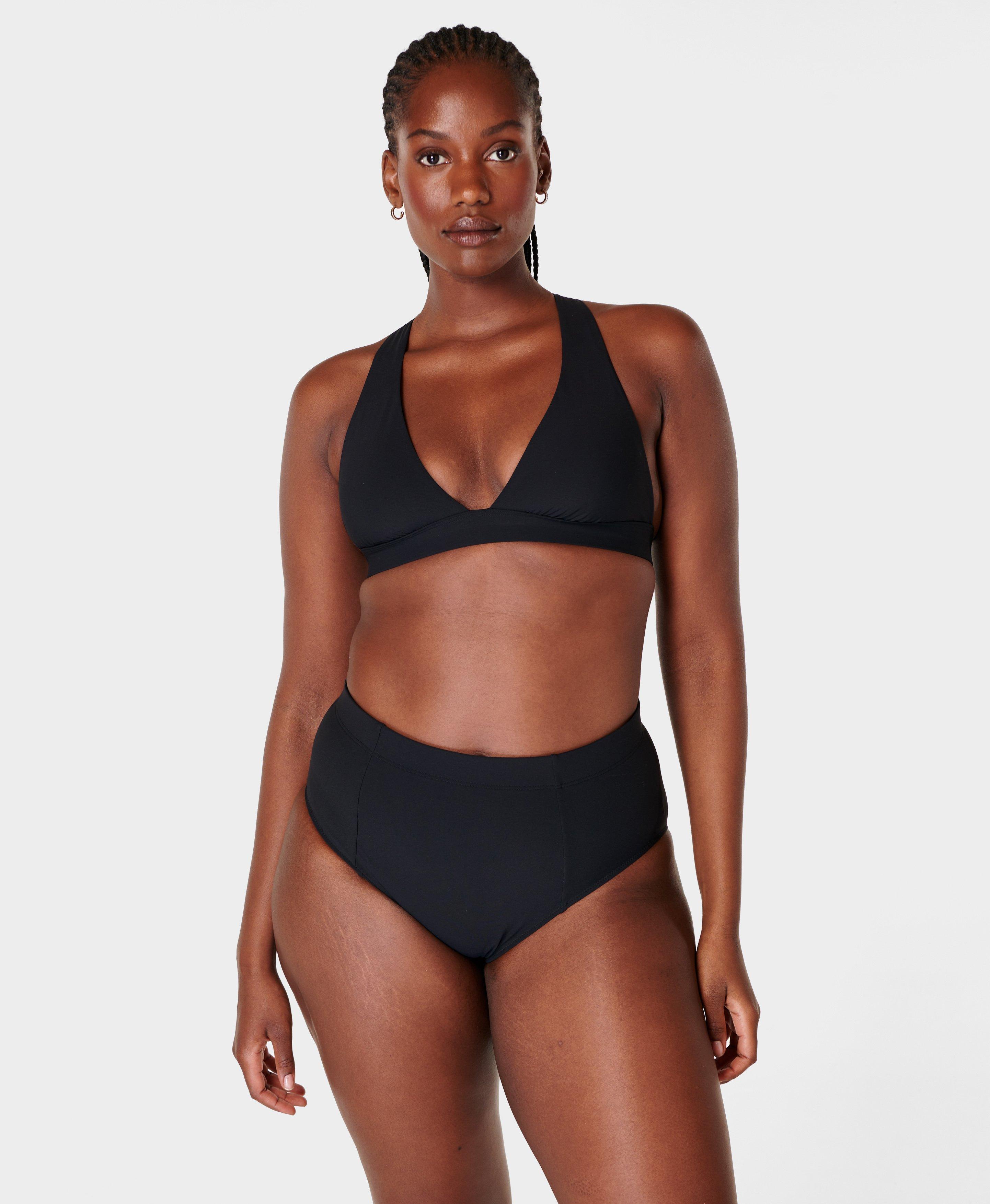 Black bathing suit hot sale bottoms high waisted