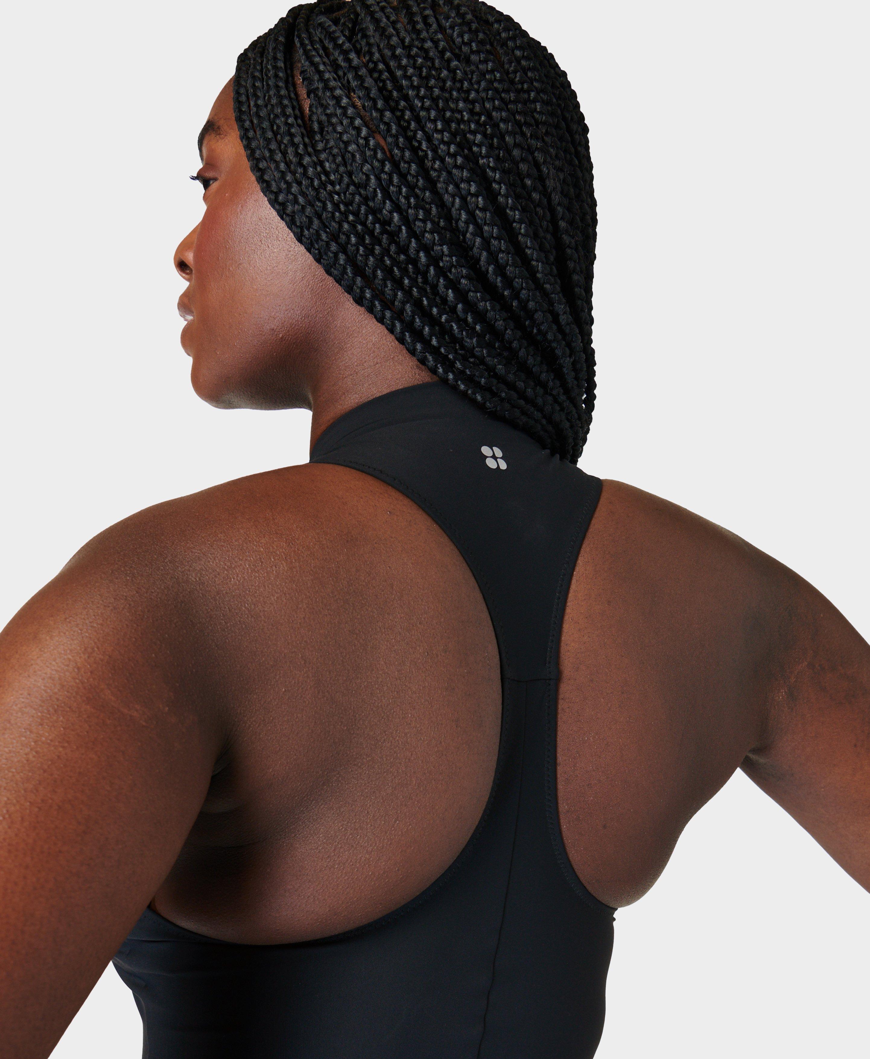 Sweaty Betty Vista High Neck Swimsuit, Black at John Lewis & Partners