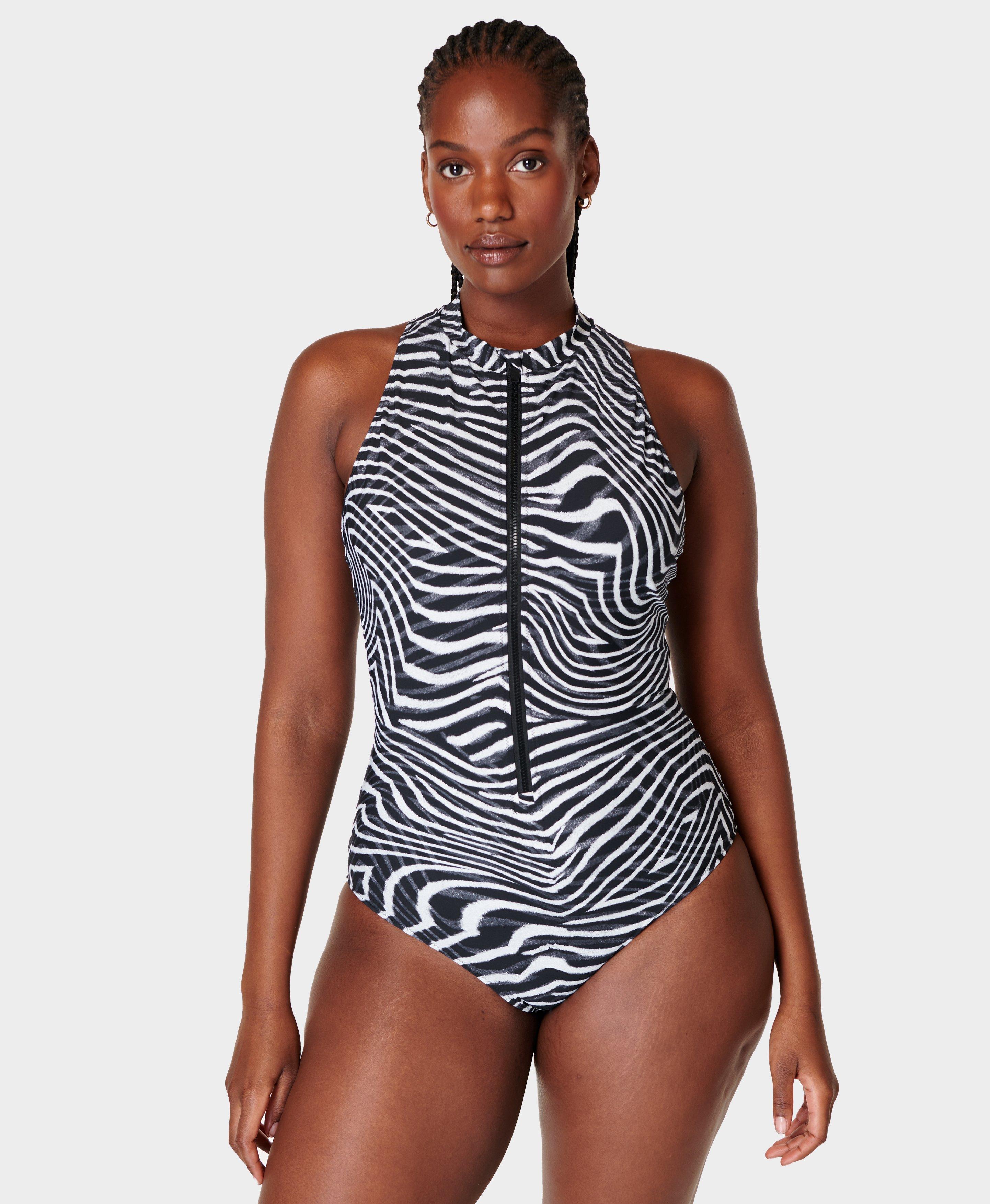 Vista Xtra Life High Neck Swimsuit Grey Exposure Print Women s