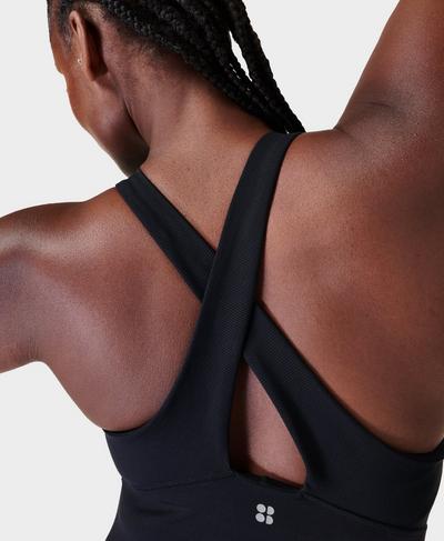 Super Soft High Neck Rib Workout Vest, Black | Sweaty Betty