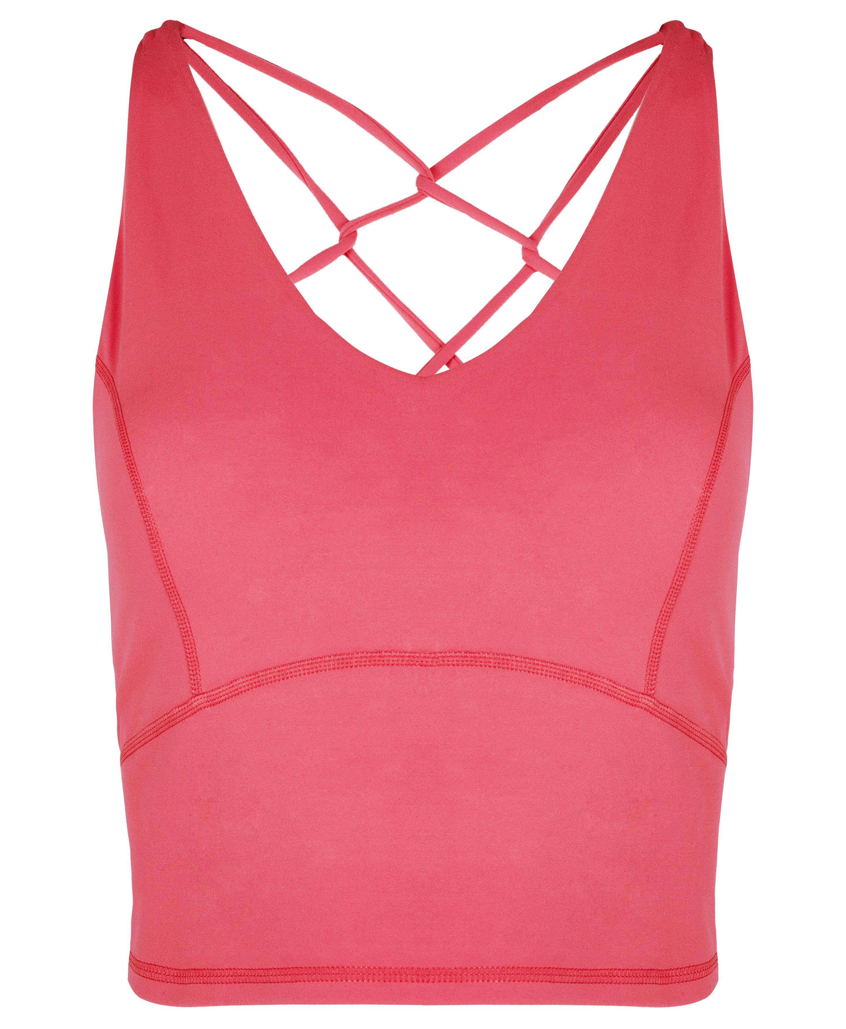 Super Soft Crop Strappy Back Workout Bra Tank - L, Women's Vests