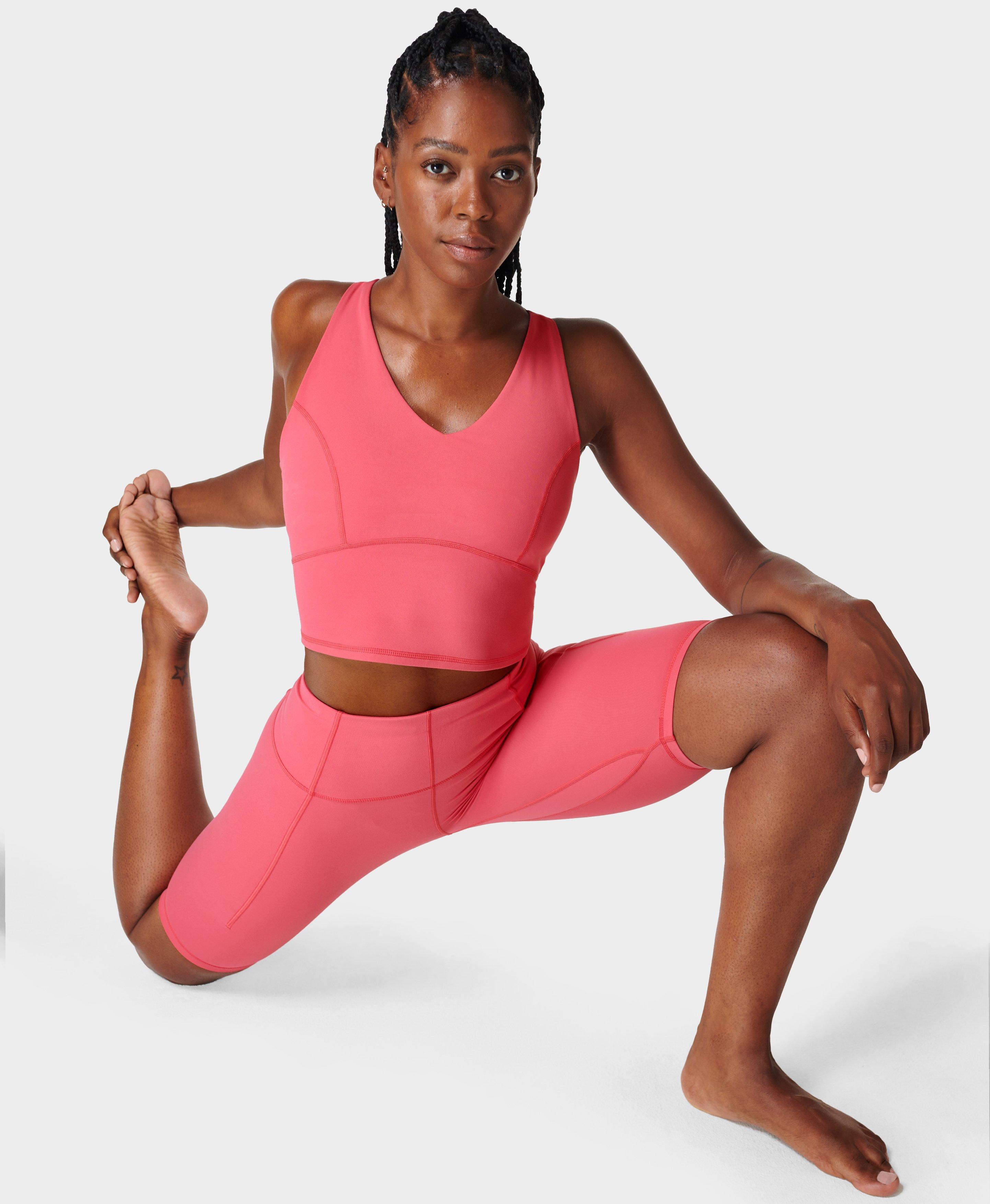 Sweaty Betty Super Soft High Neck Workout Tank Top, Bloom Pink at