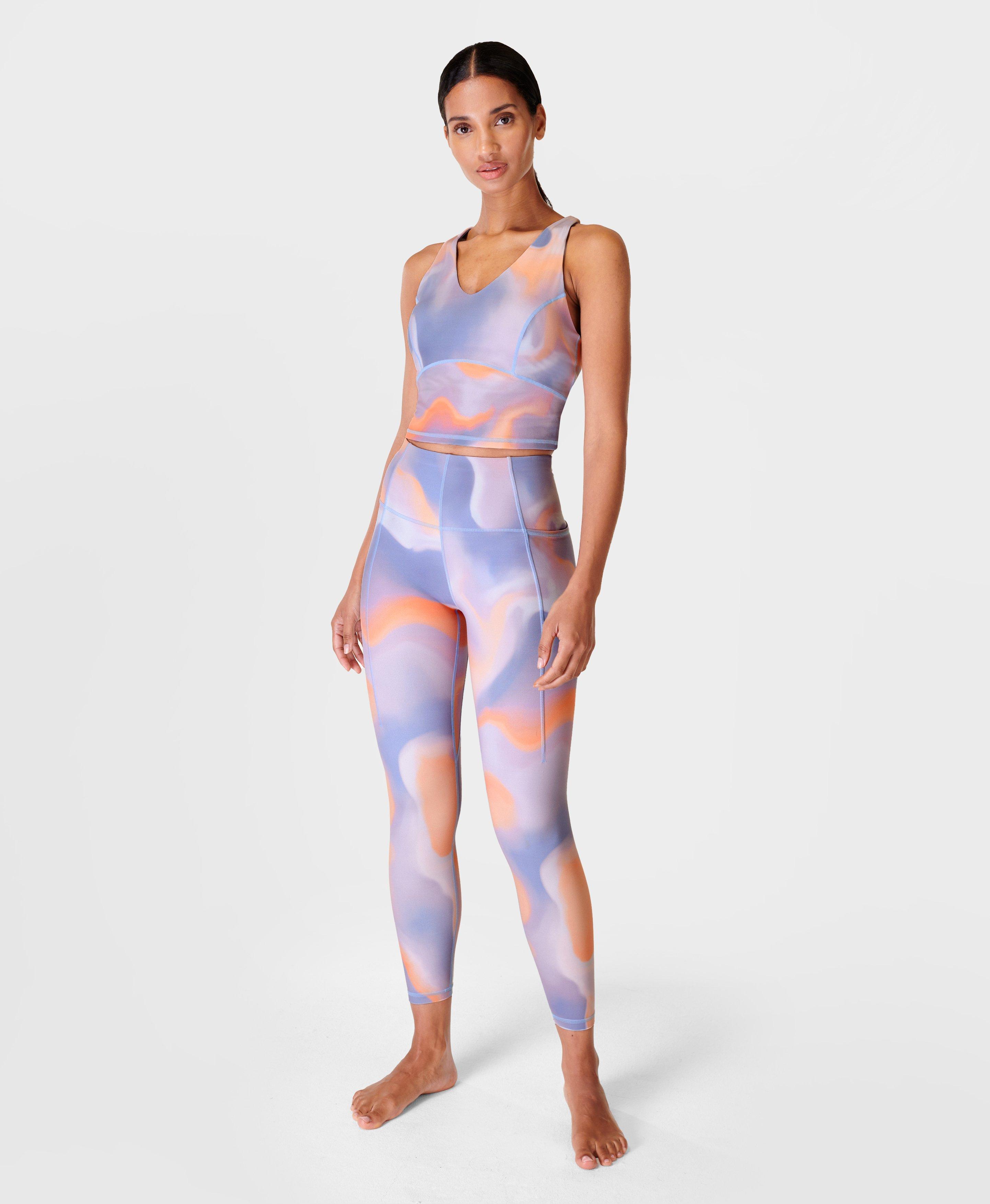 Super Soft Crop Strappy Back Workout Tank - Orange Cloud