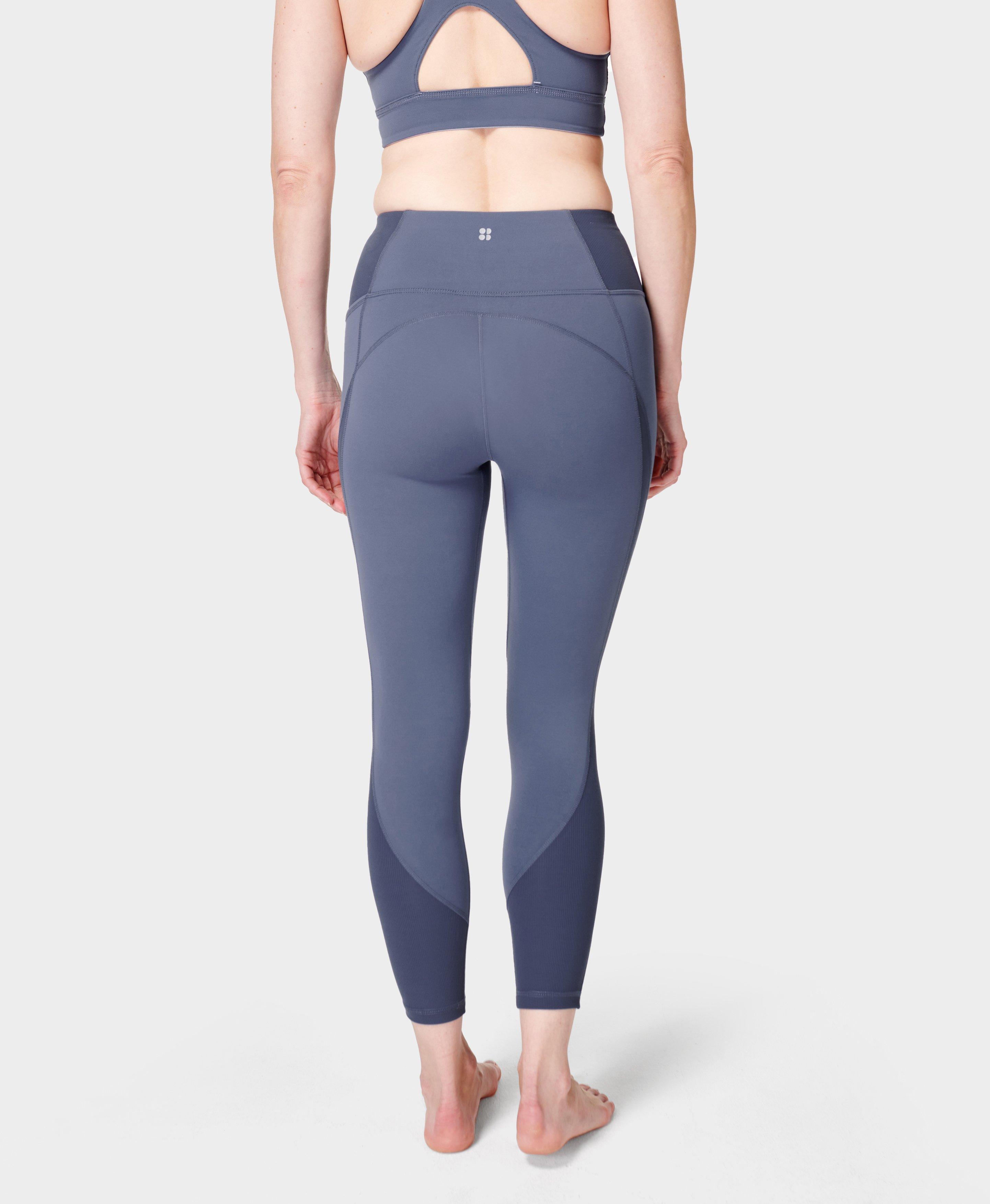Sweaty Betty Super soft 7/8 yoga leggings blue line flow print 8-10