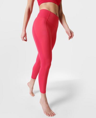 Super Soft  Ribbed 7/8 Yoga Leggings , Glow Pink | Sweaty Betty