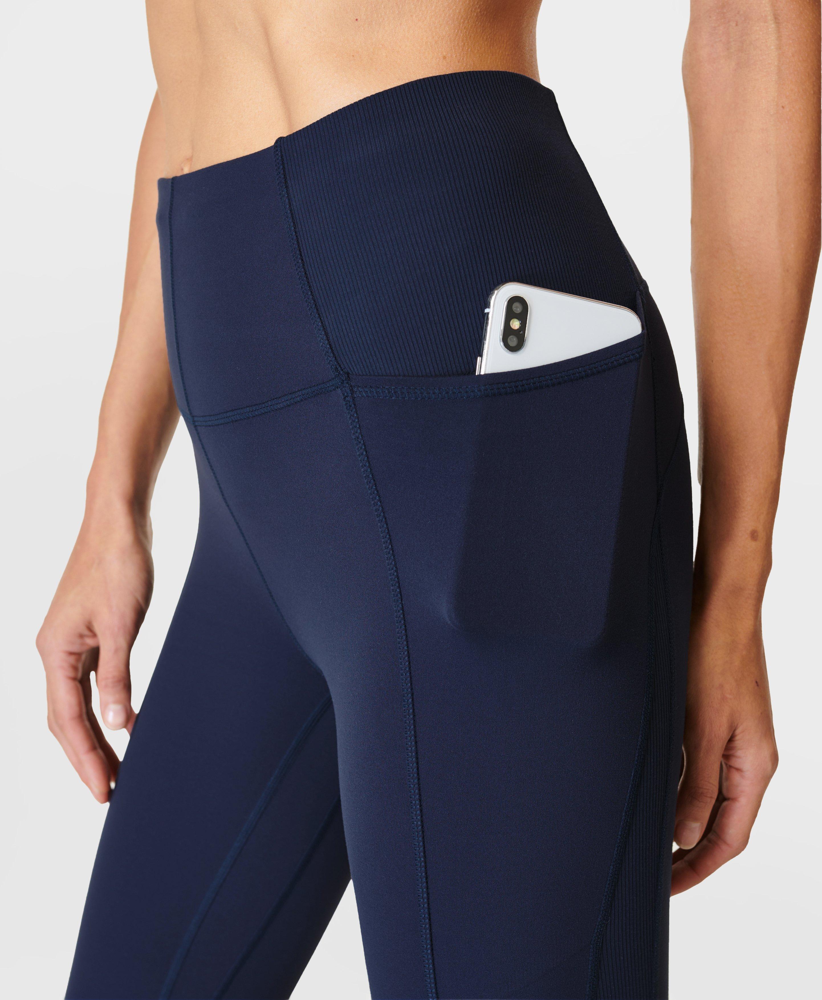 Sweaty Betty Super soft 7/8 yoga leggings blue line flow print 8-10