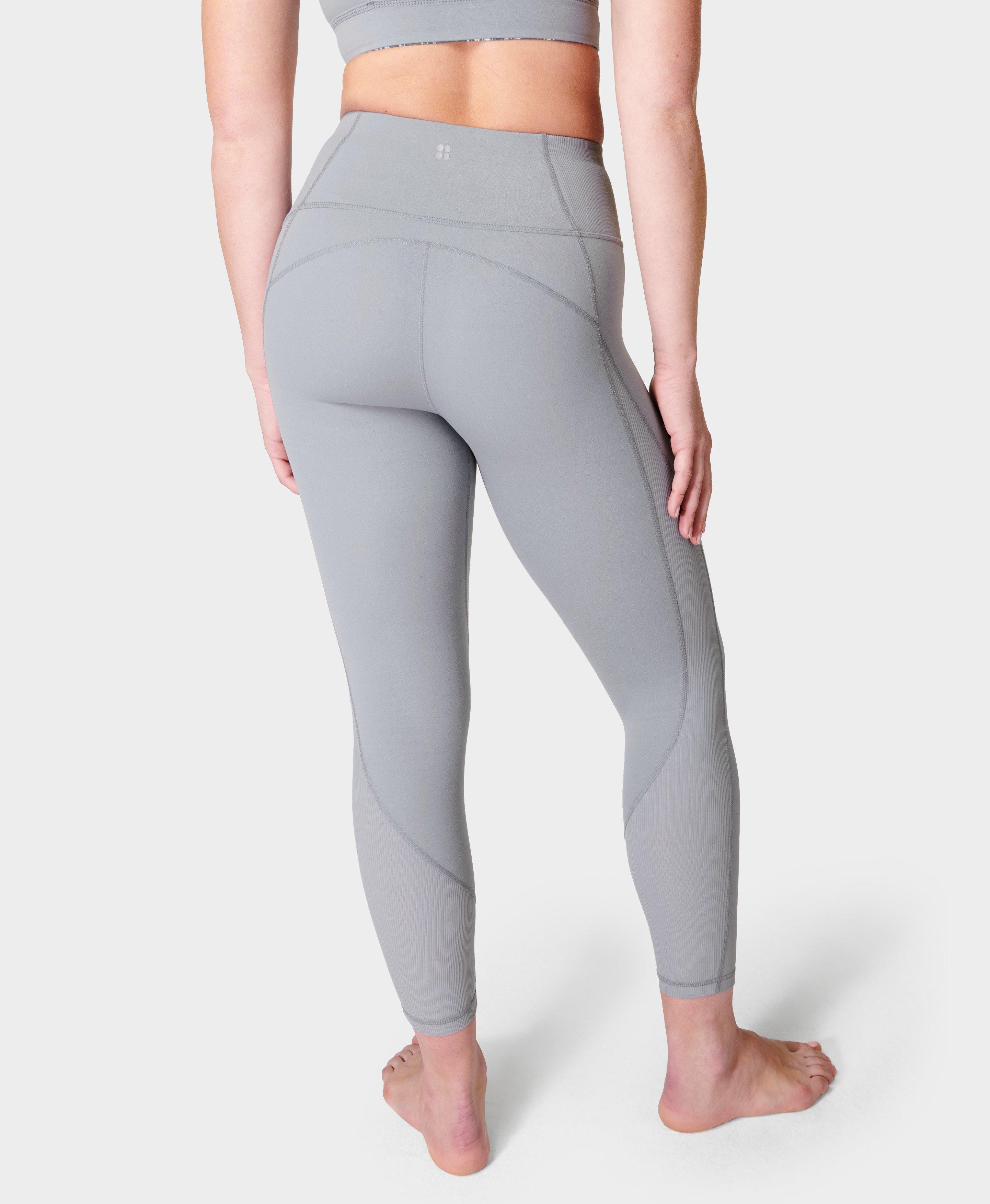 Super Soft Ribbed 7/8 Yoga Leggings - Neutral Flow Grey, Women's Leggings