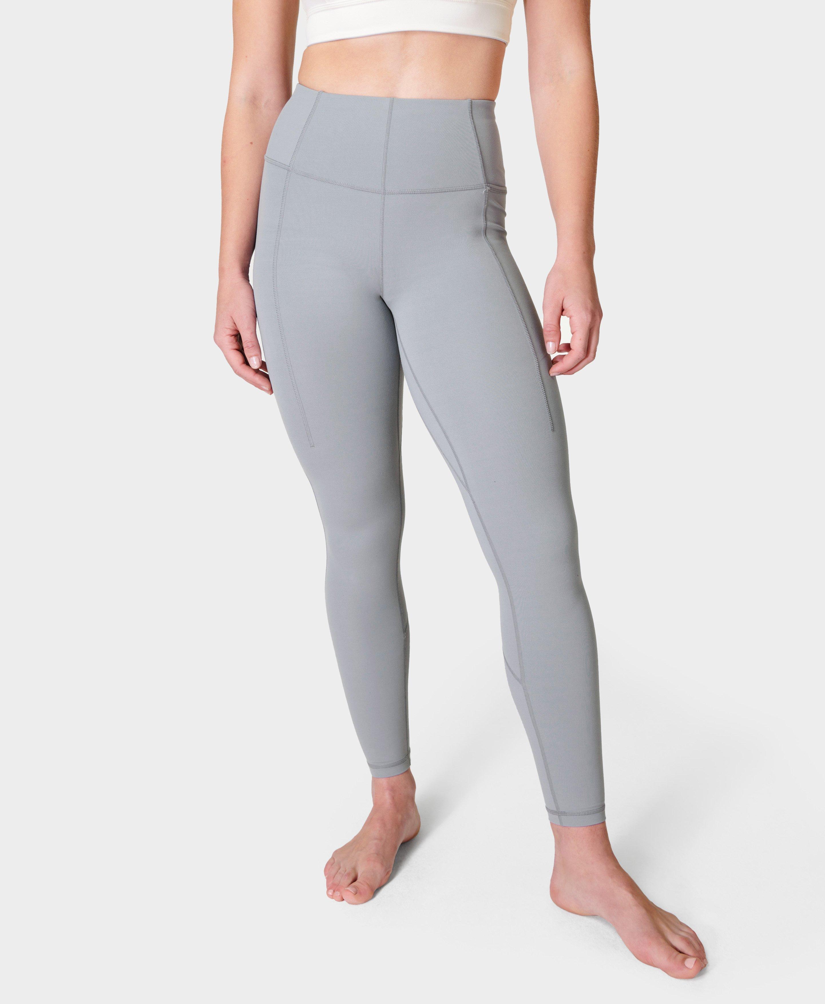 Super Soft Ribbed Yoga Leggings - Neutral Flow Grey