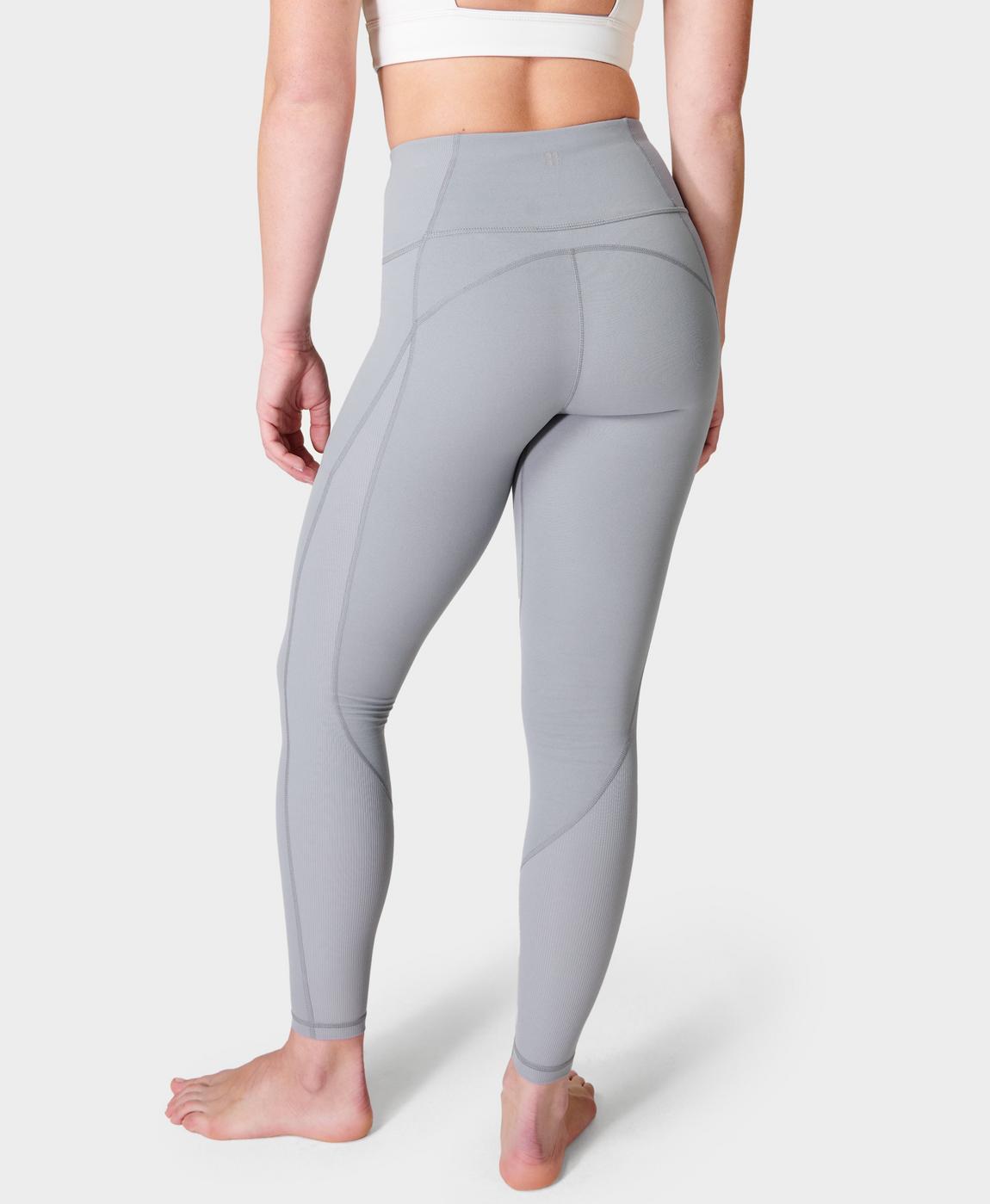 Super Soft Ribbed Yoga Leggings - Neutral Flow Grey