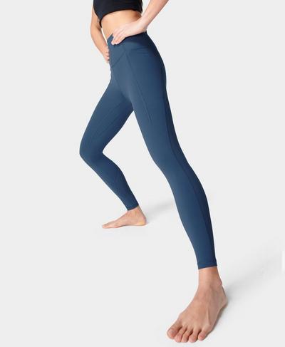 Super Soft  Ribbed Yoga Leggings, Nordic Blue | Sweaty Betty