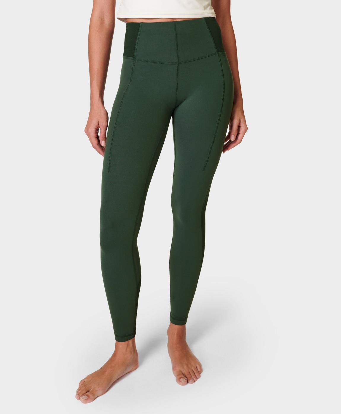 green yoga tights