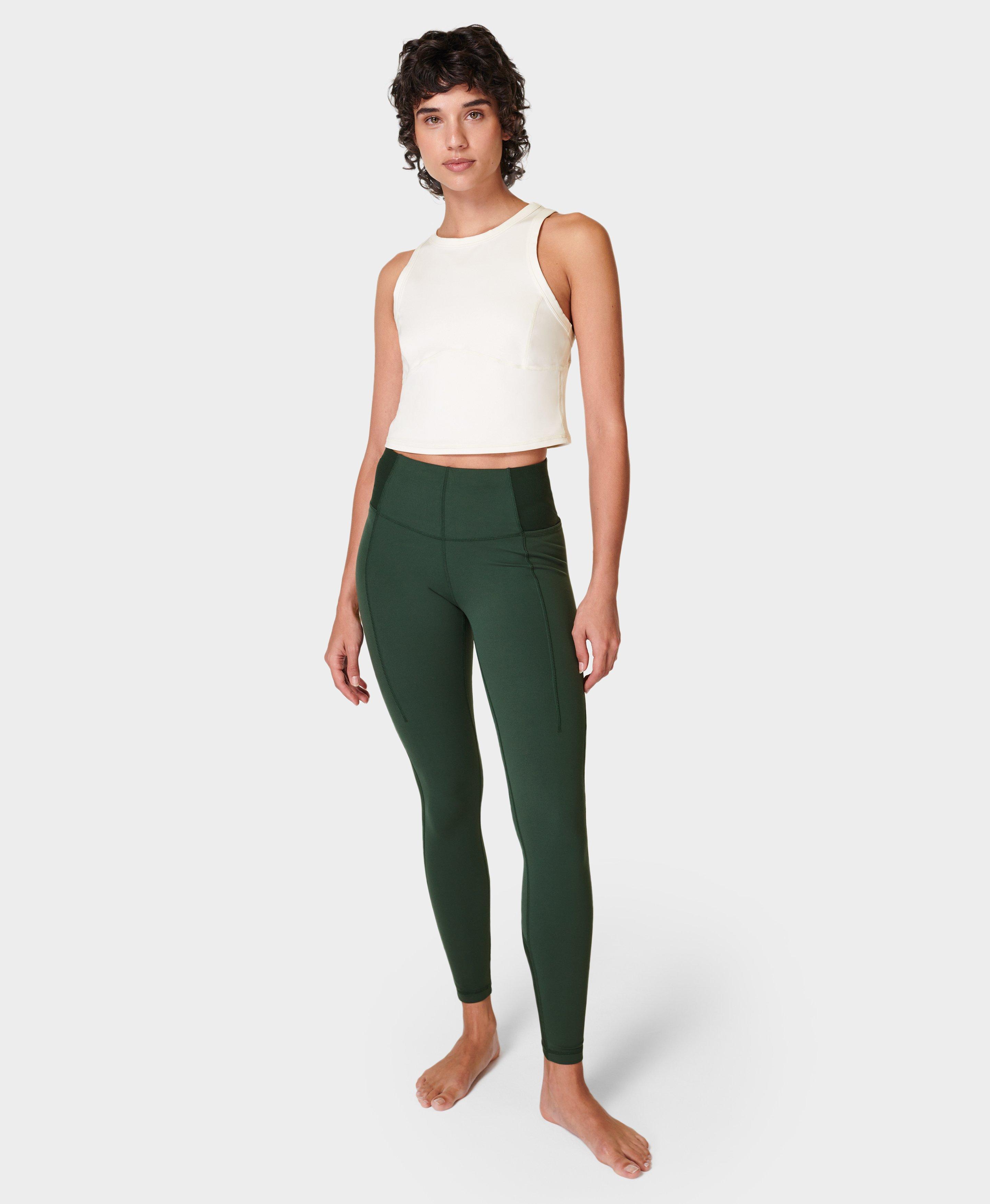 Super Soft Ribbed Yoga Leggings - Trek Green, Women's Leggings