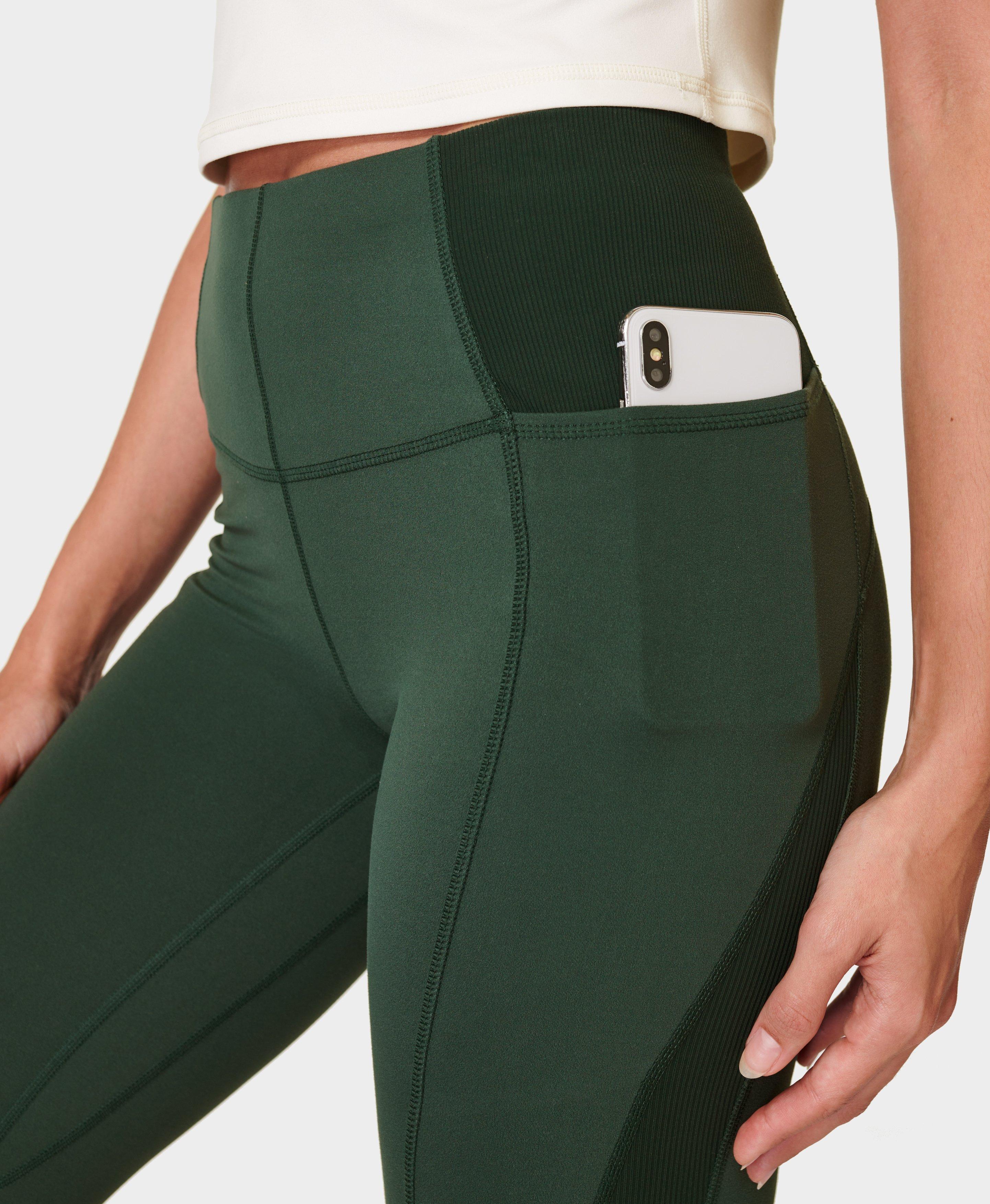 NancyBrandy High Waist Spandex Leggings Stretch Pants - Green in