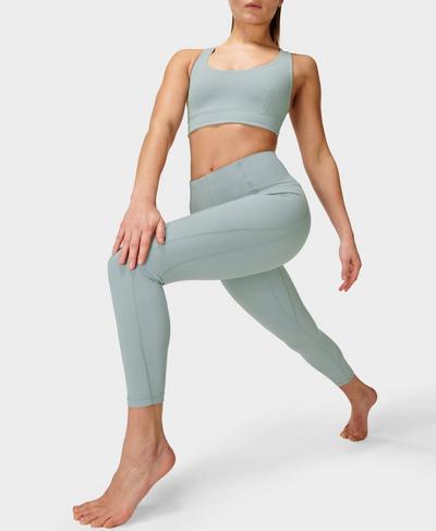 Super Soft  Ribbed 7/8 Yoga Leggings , Vapour Blue | Sweaty Betty