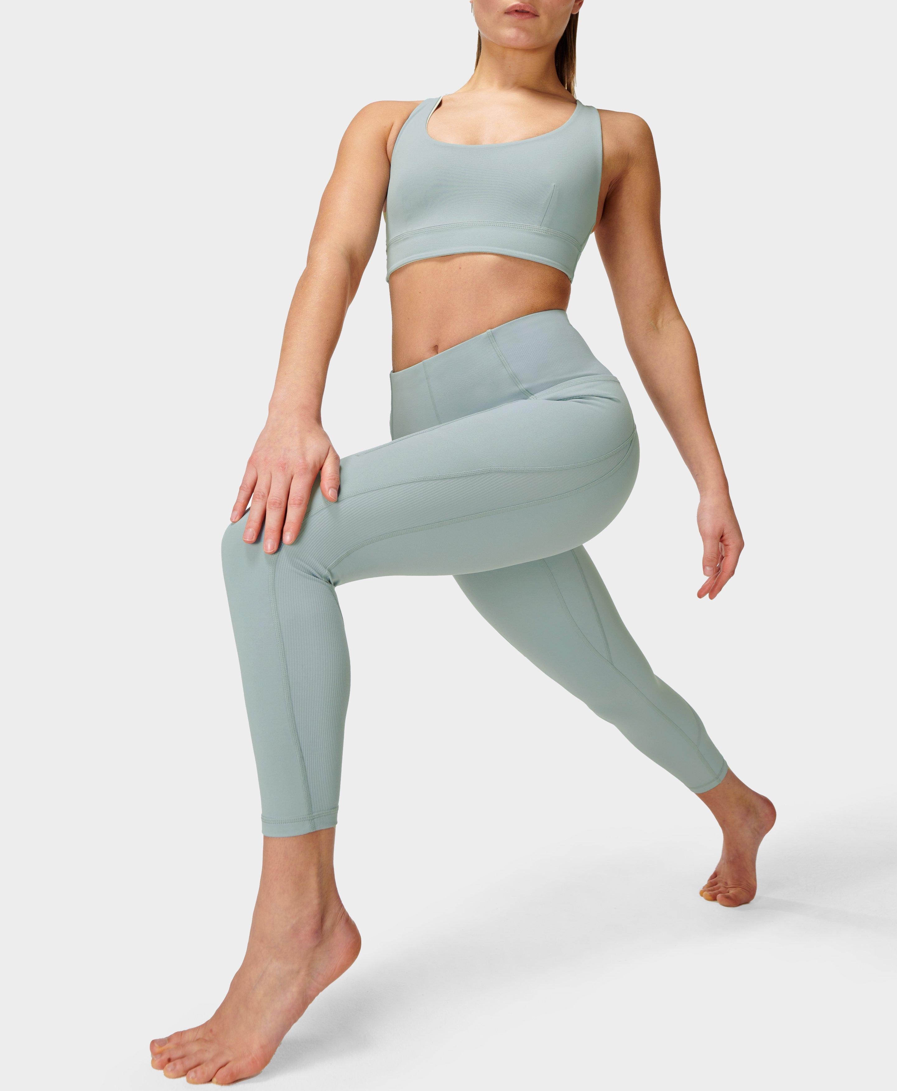 Super Soft Ribbed 7/8 Yoga Leggings - Vapour Blue, Women's Leggings