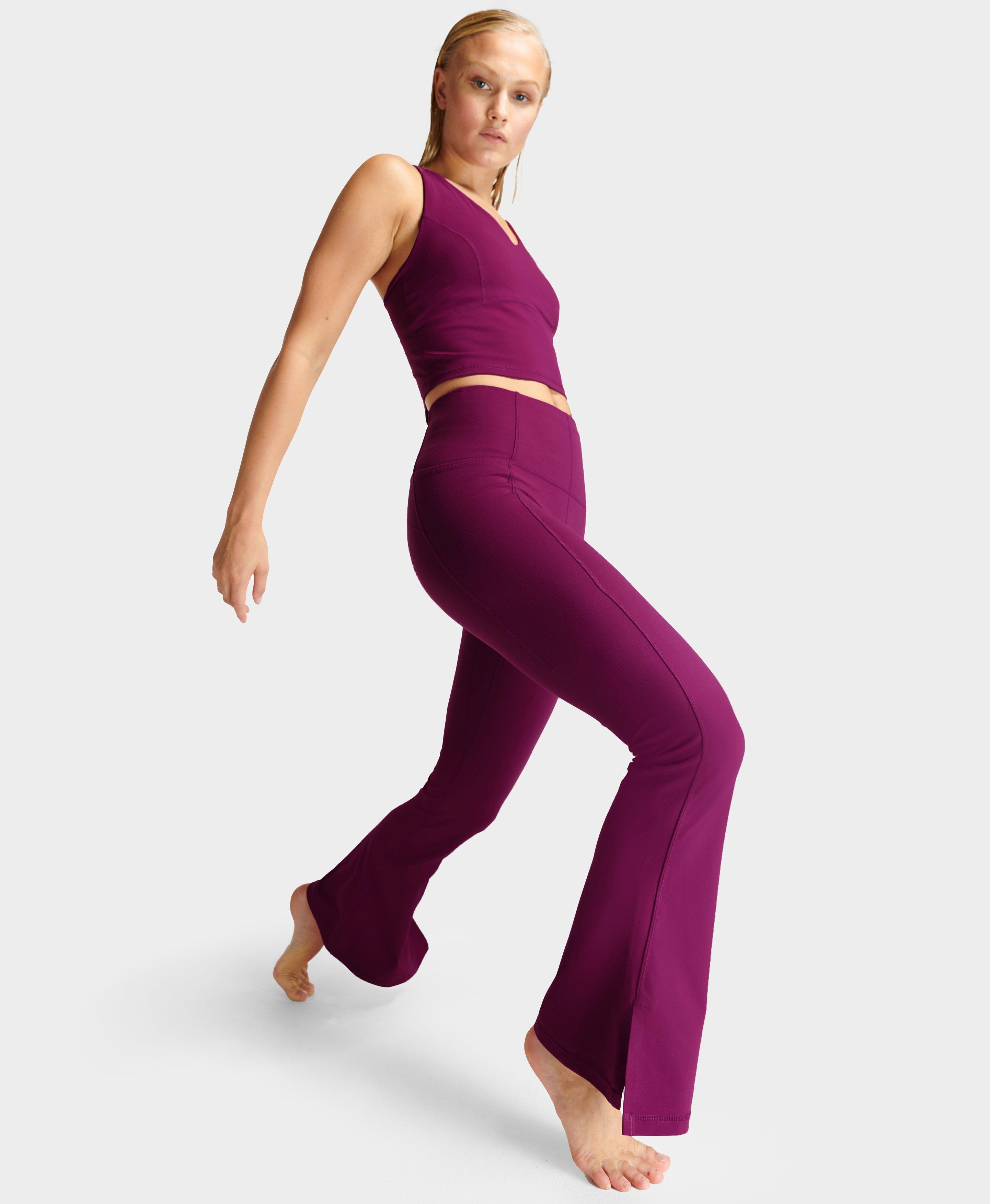 Super Soft Flare Yoga Trousers, Amaranth Pink | Sweaty Betty