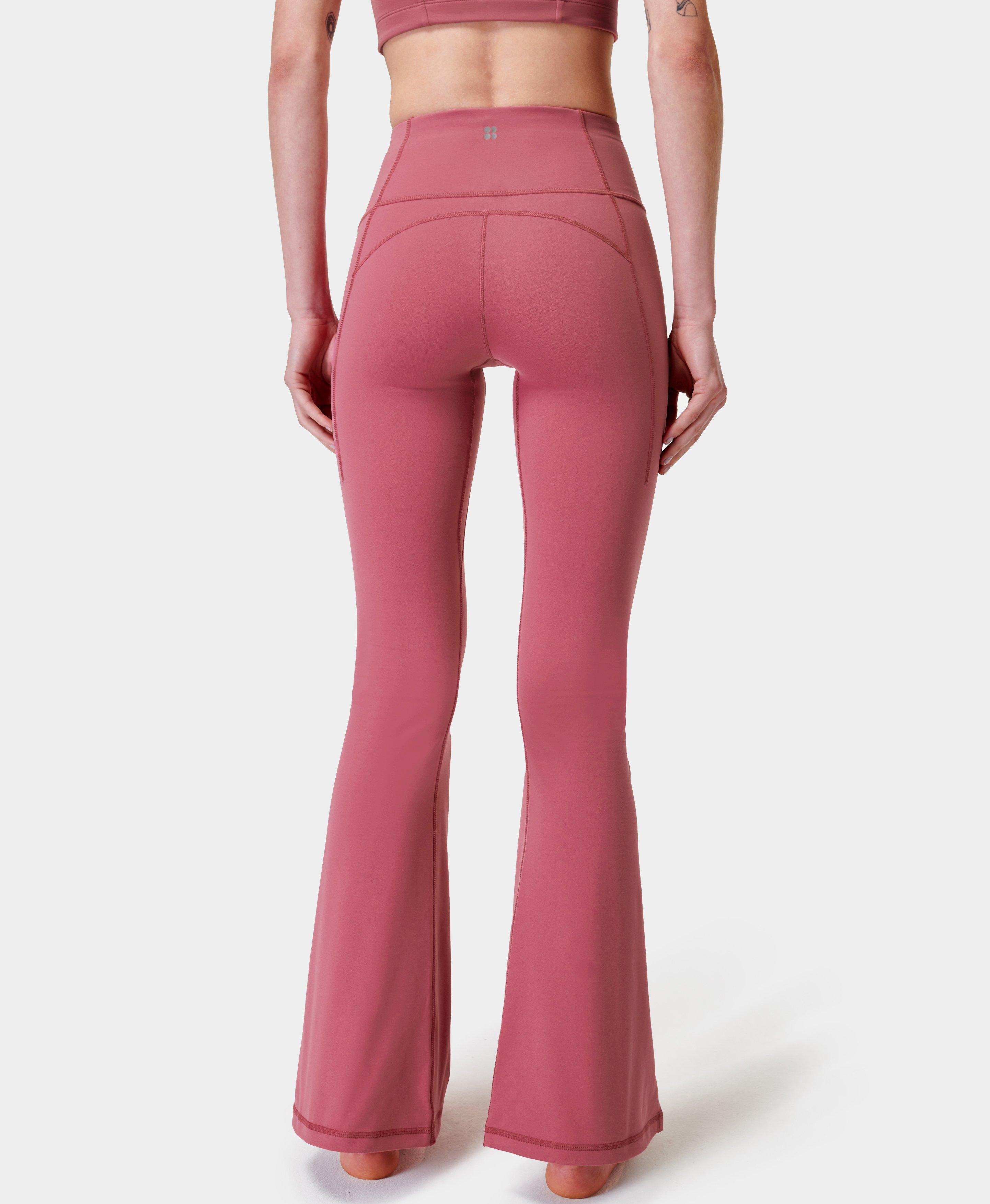 Pink yoga pants store flare