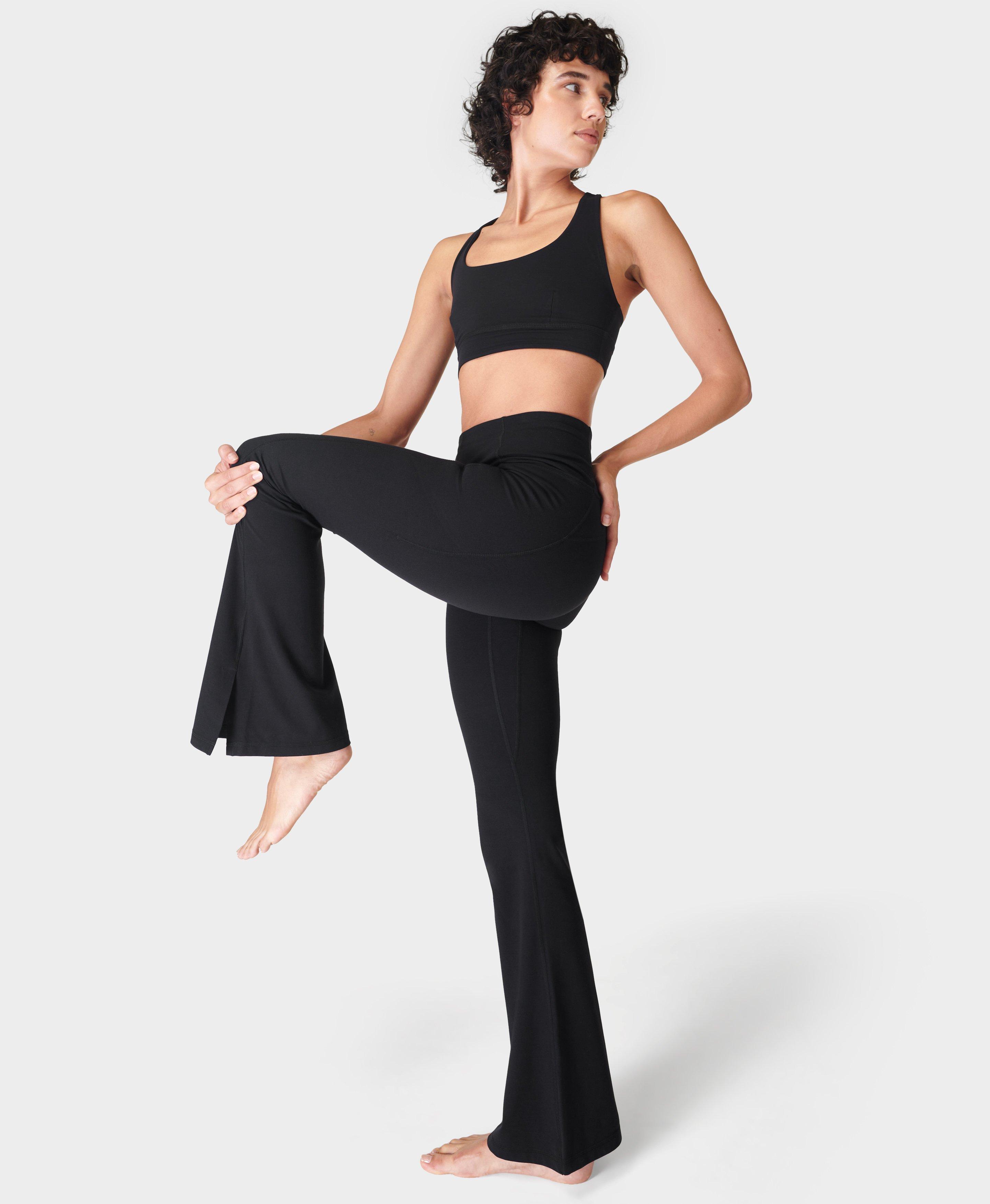 Super Soft Flare Yoga Trousers - Black, Women's Trousers & Yoga Pants