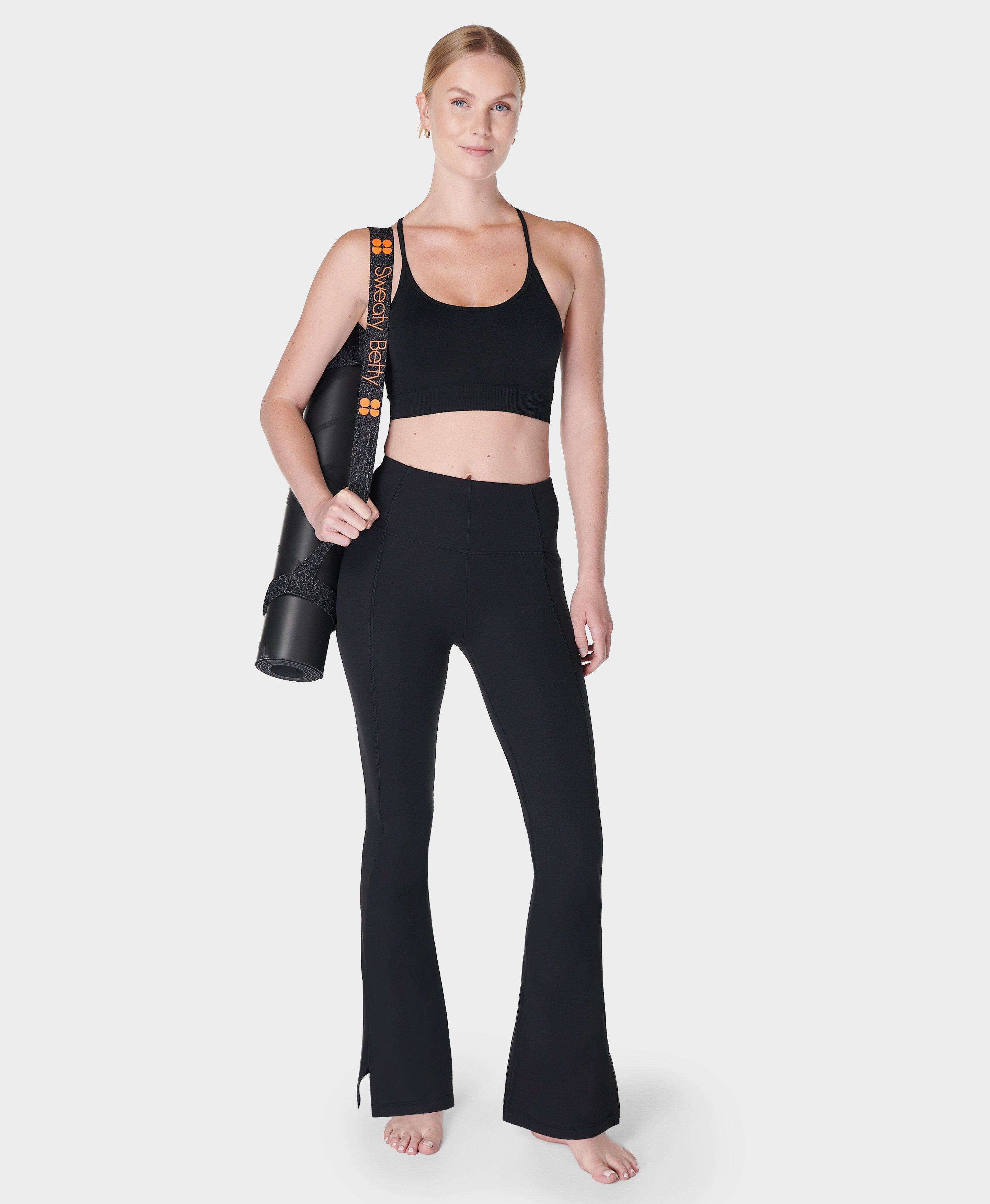 Womens High Waist Running And Flared Black Yoga Pants With Groove Flares  For Tight Belly And Nine Minute Workout Athletic Sports Sweatpants For Yoga  And Fitness From Top_sport_mall, $19.33