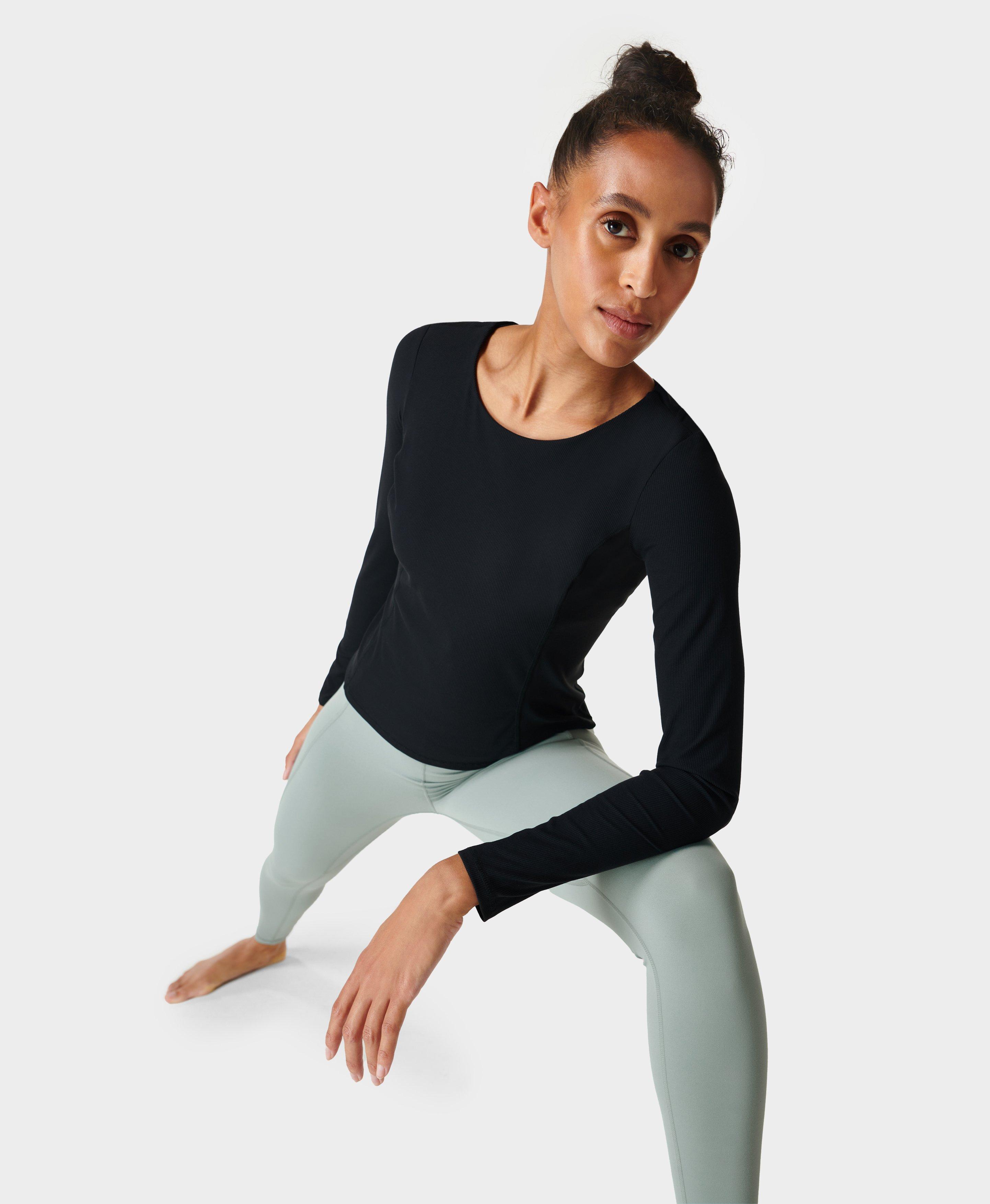 SweatyRocks Women's Stretch Cutout Yoga Sports Tee Long Sleeve