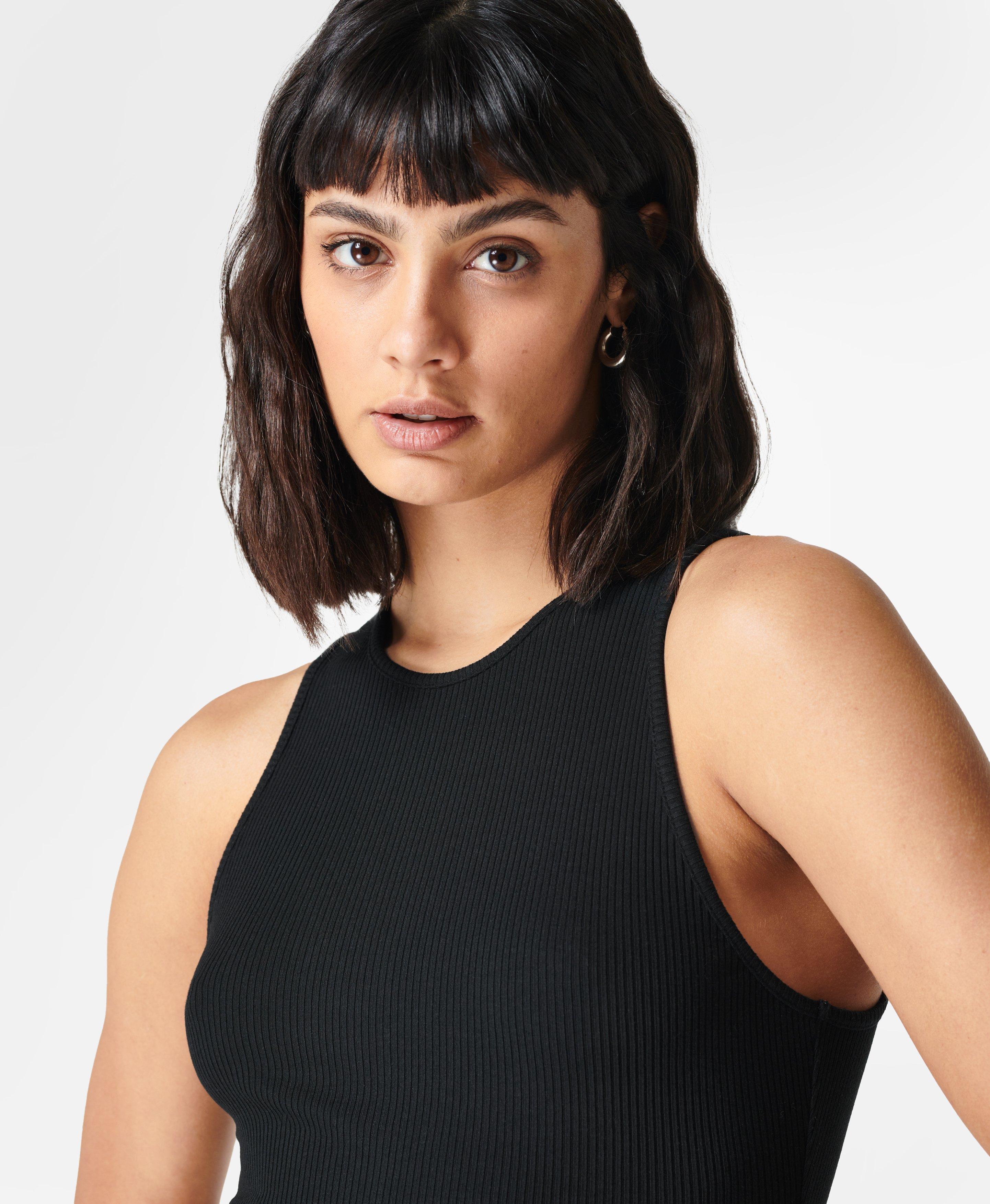 Soft Touch Ribbed Crop Top, C Logo
