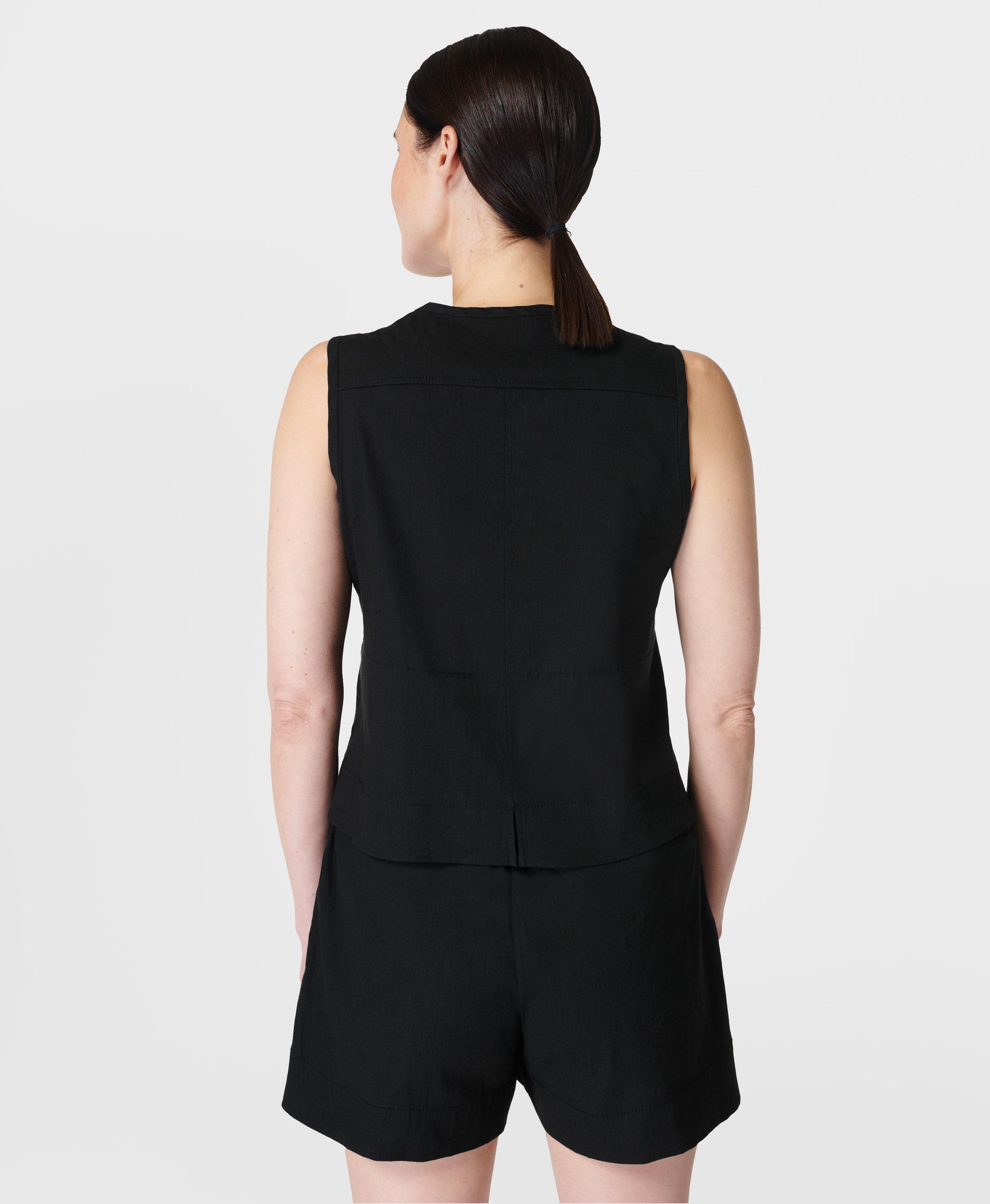 Bethan Linen Vest - Black