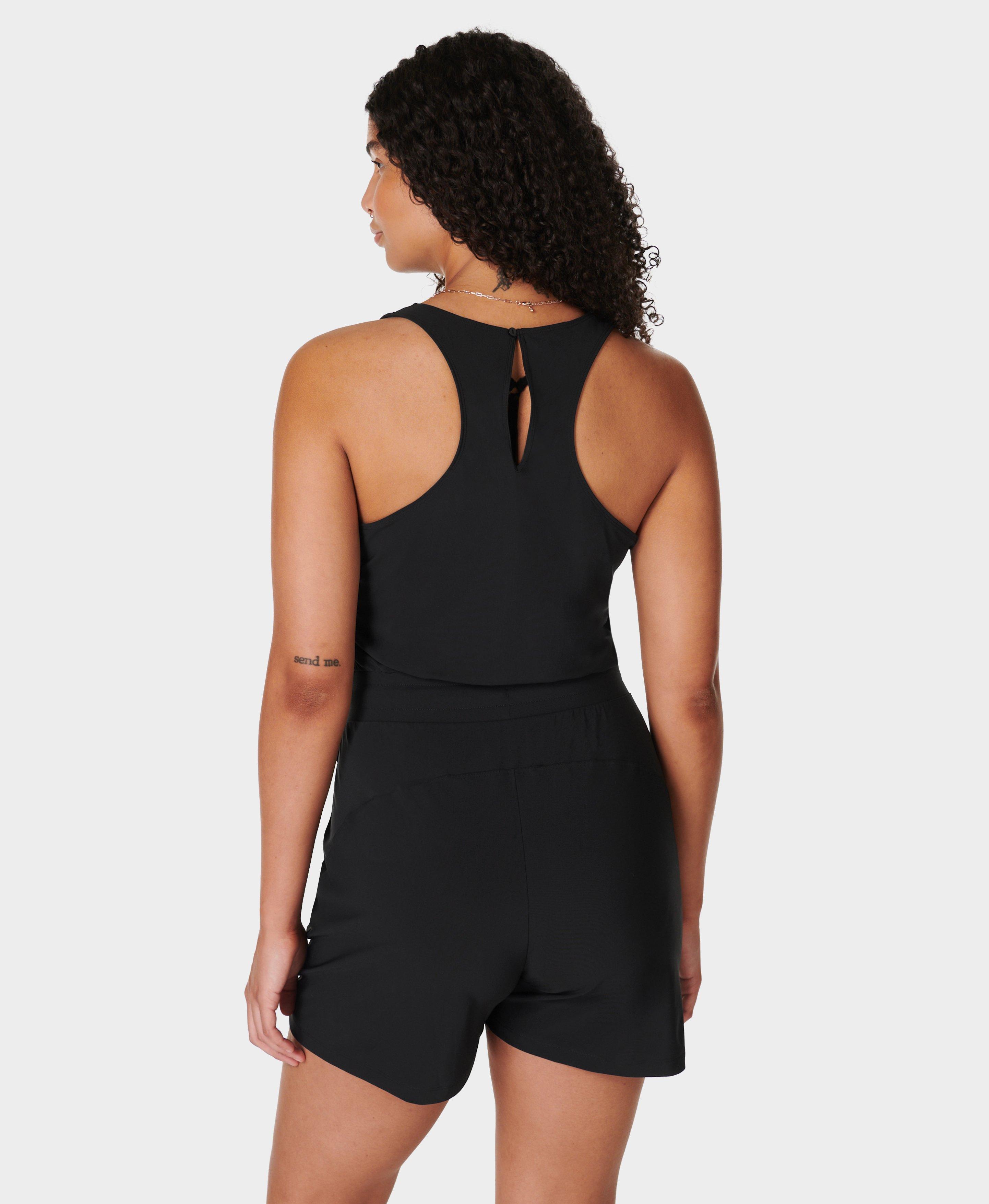 Explorer Romper Black Women s Dresses and Jumpsuits Sweaty Betty