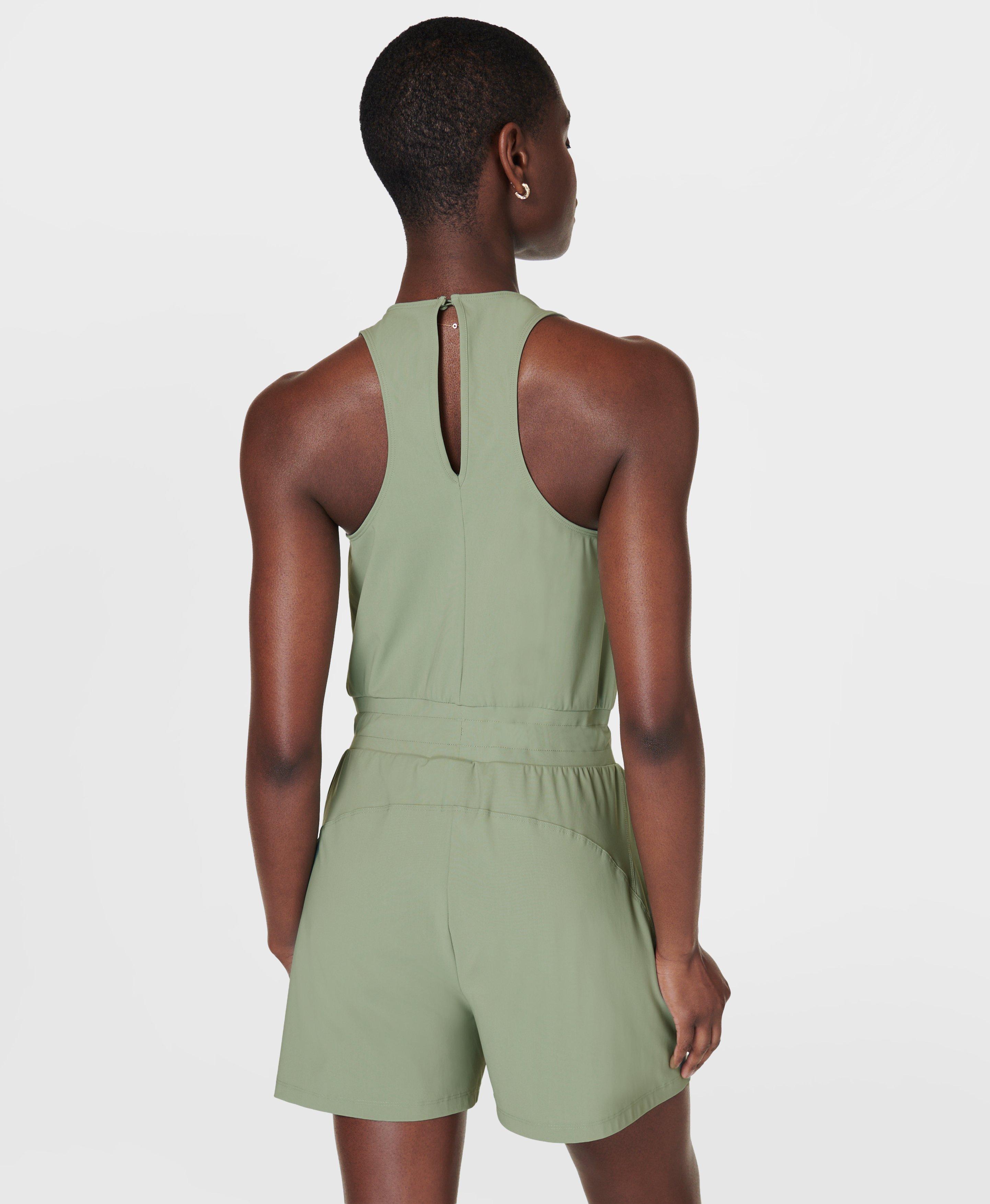 Explorer Romper Savannah Green Women s Dresses and Jumpsuits Sweaty Betty