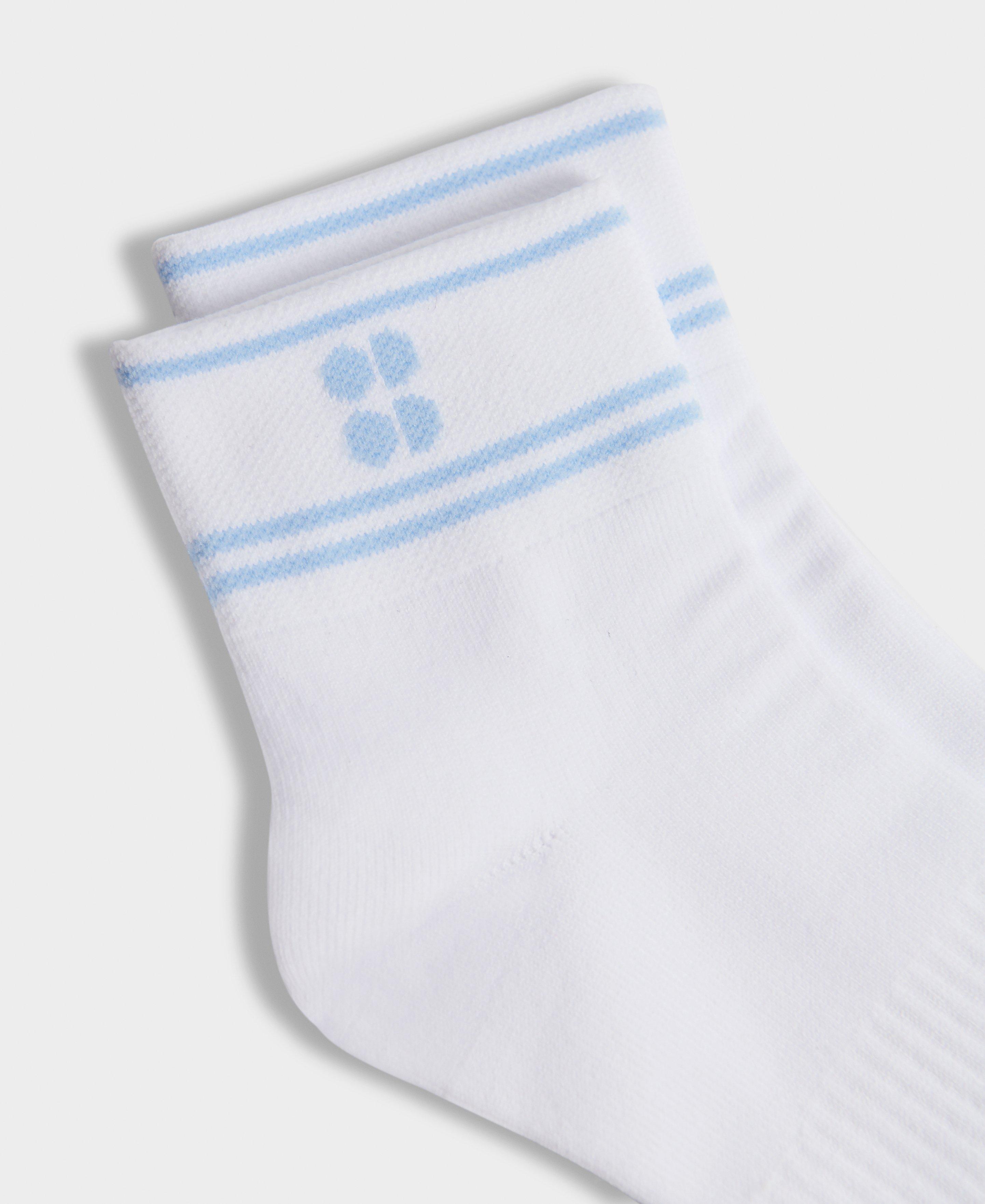 Sweaty Betty Everyday Striped Ankle Sock 3 Pack, Blue, Women's UK 6-8
