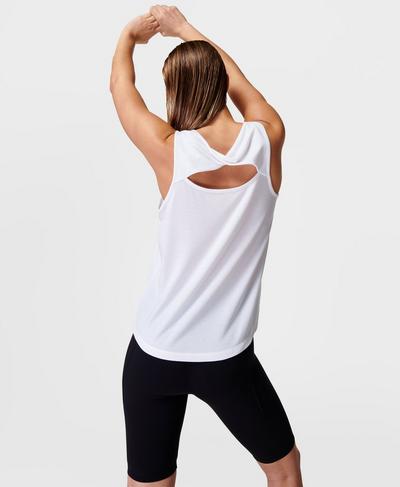 Twist Yoga Vest, White | Sweaty Betty