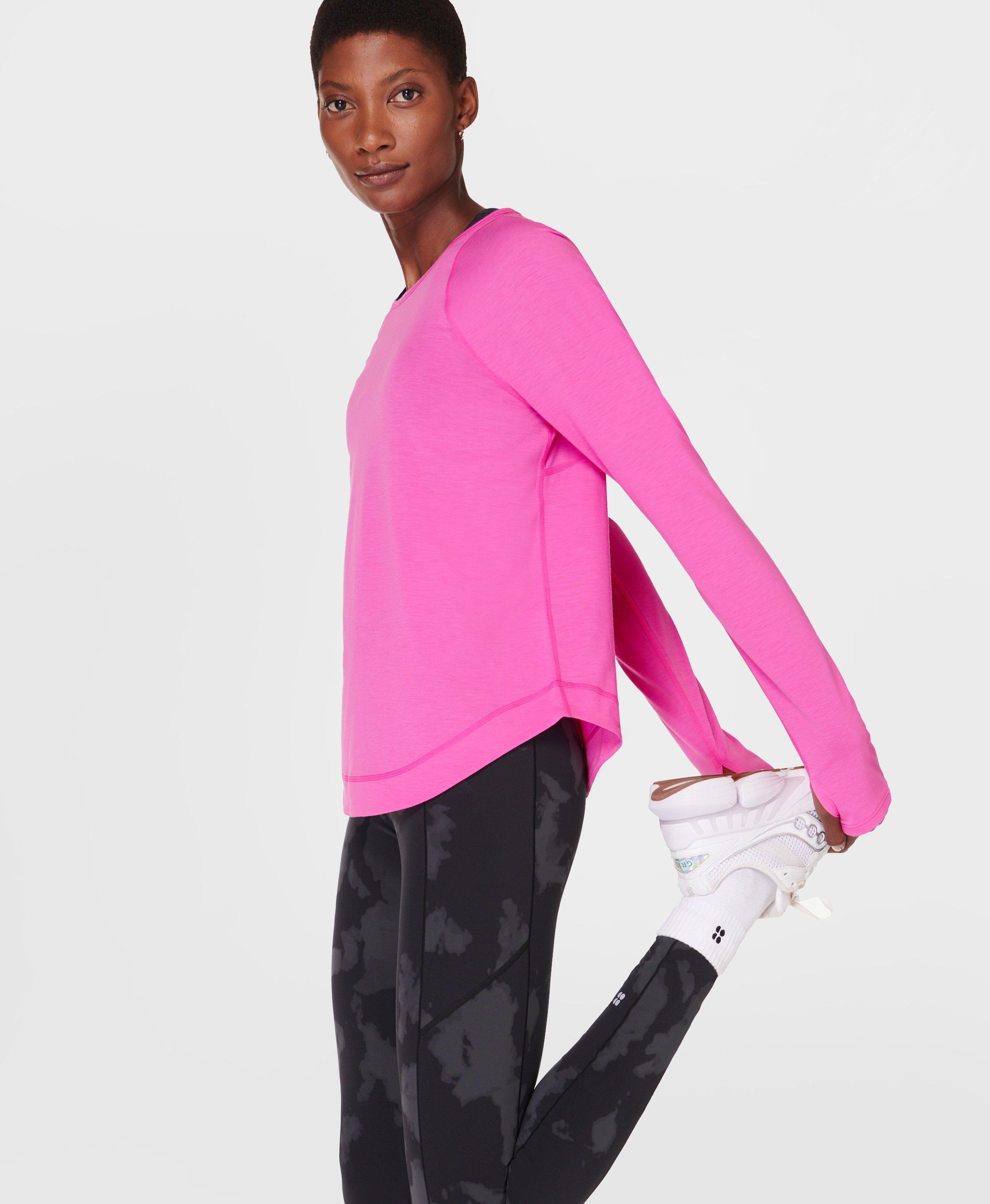 Breezy Long Sleeve T Shirt Raspberry Pink Women s Base Layers Long Sleeve Tops Sweaty Betty