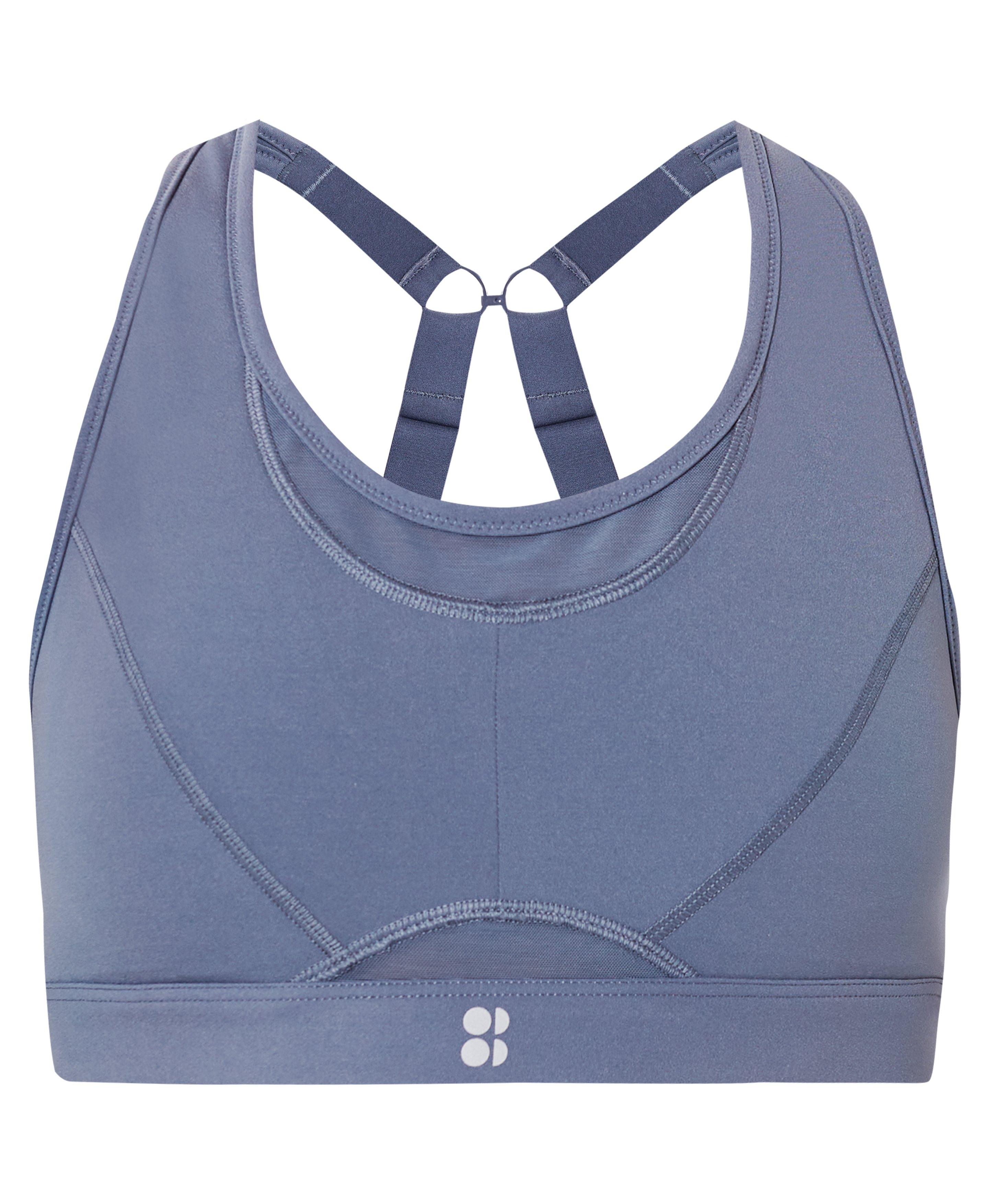 Electric White & Blue Sports bra