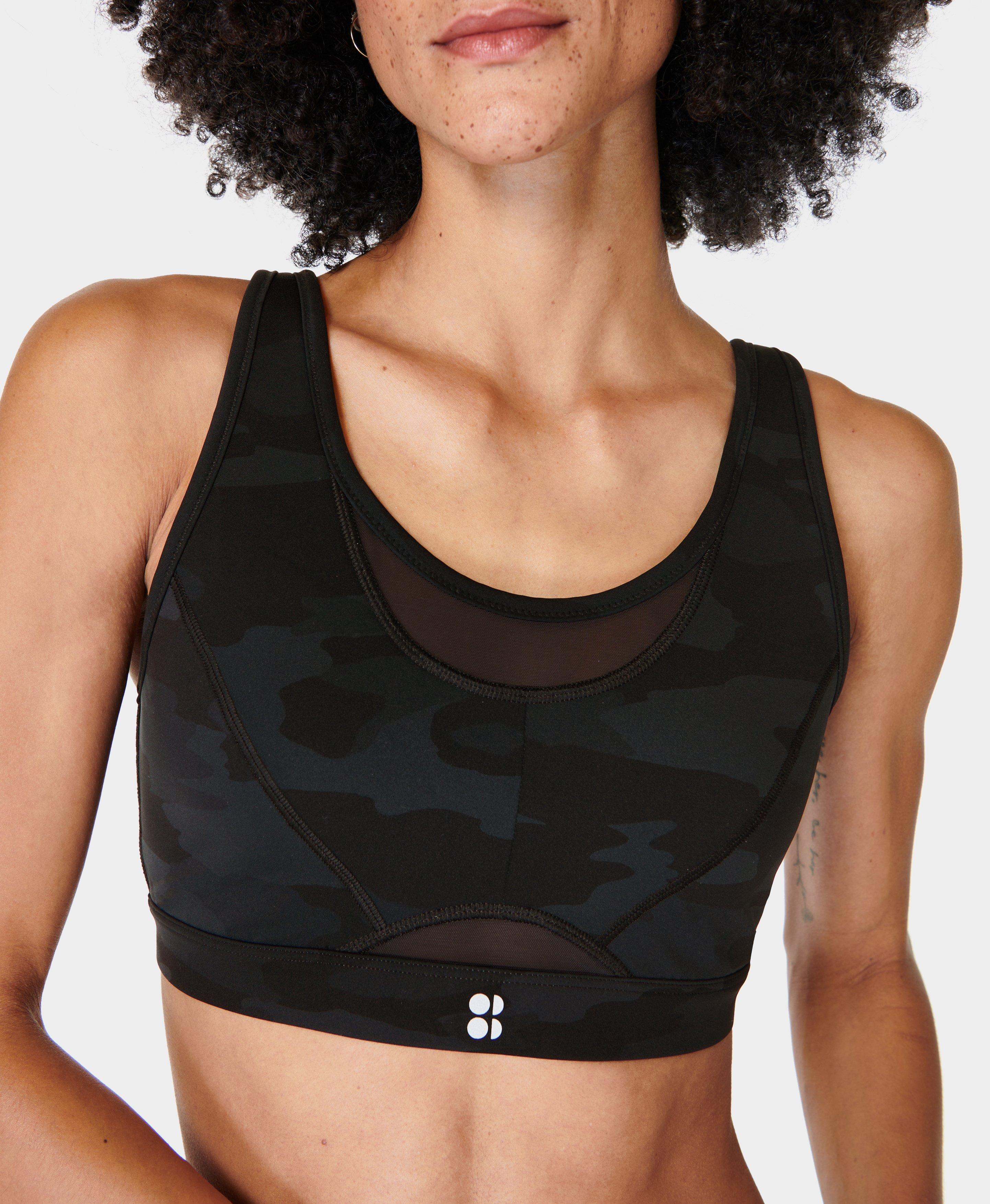 NEW SWEATY BETTY SB967A High Intensity Black Run Sports Bra Size 38F