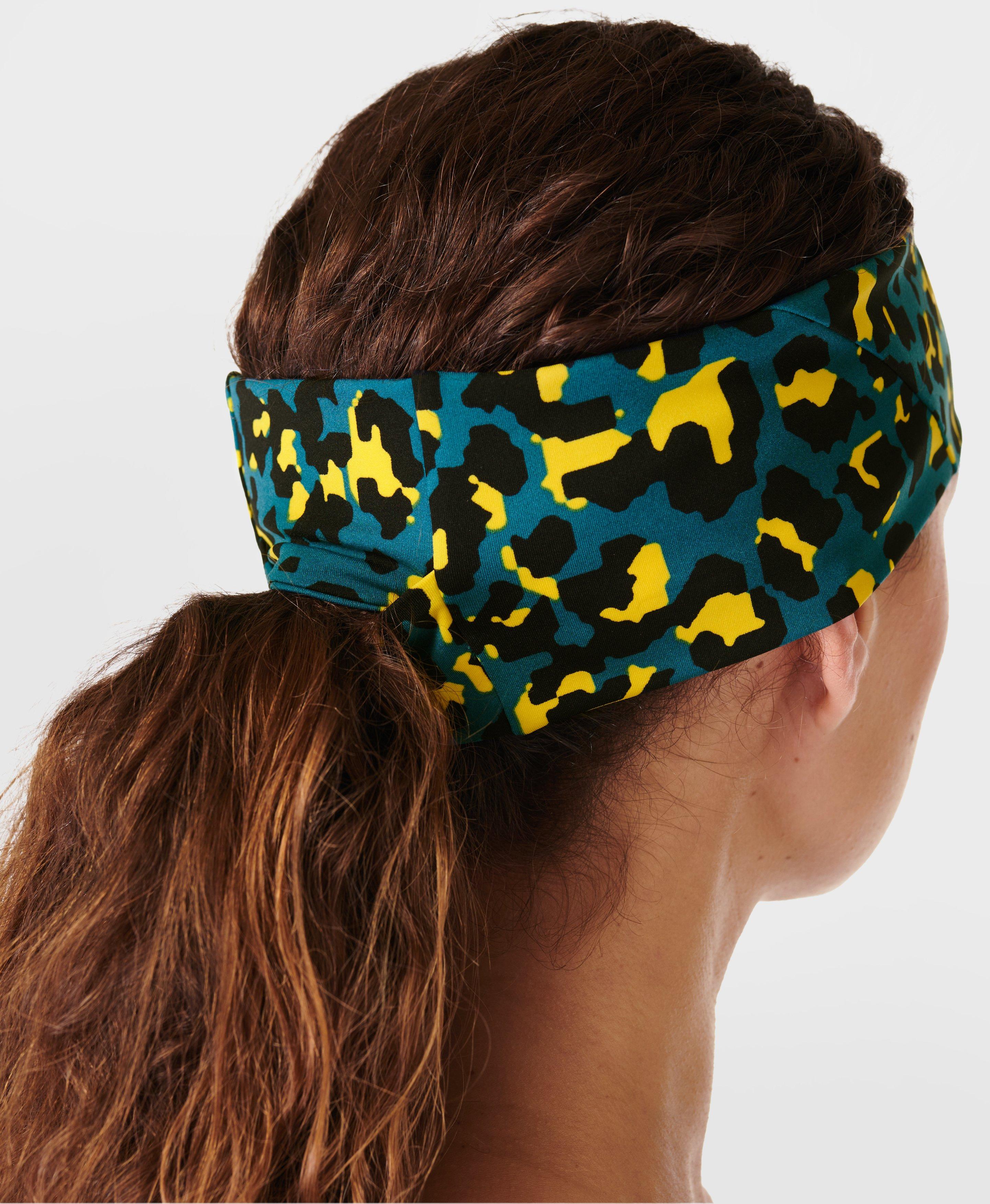 Power Headband 2.0 - Blue Pixel Leopard Print, Women's Accessories