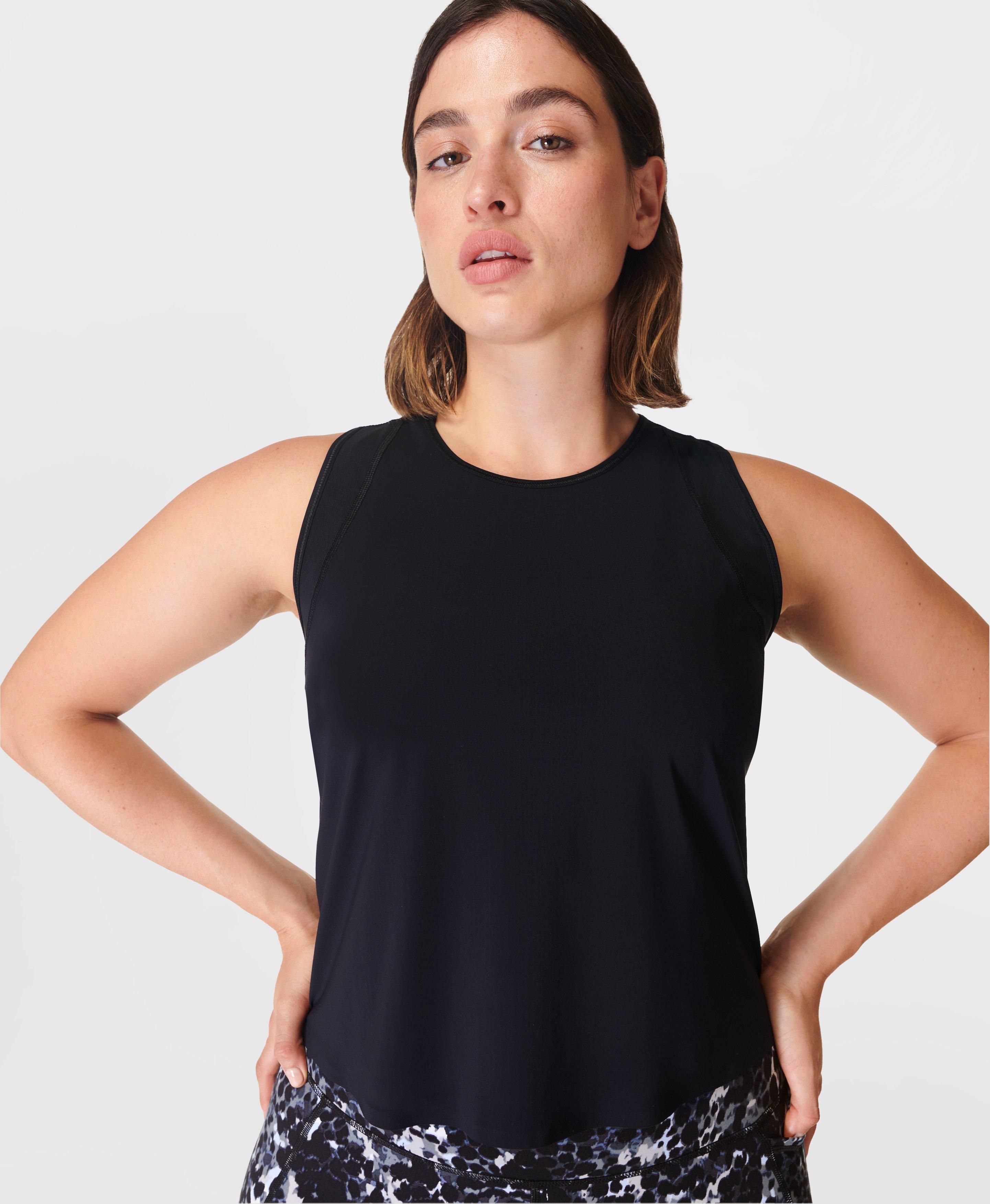 Swifty Gym Vest - Black | Women's Vests | Sweaty Betty