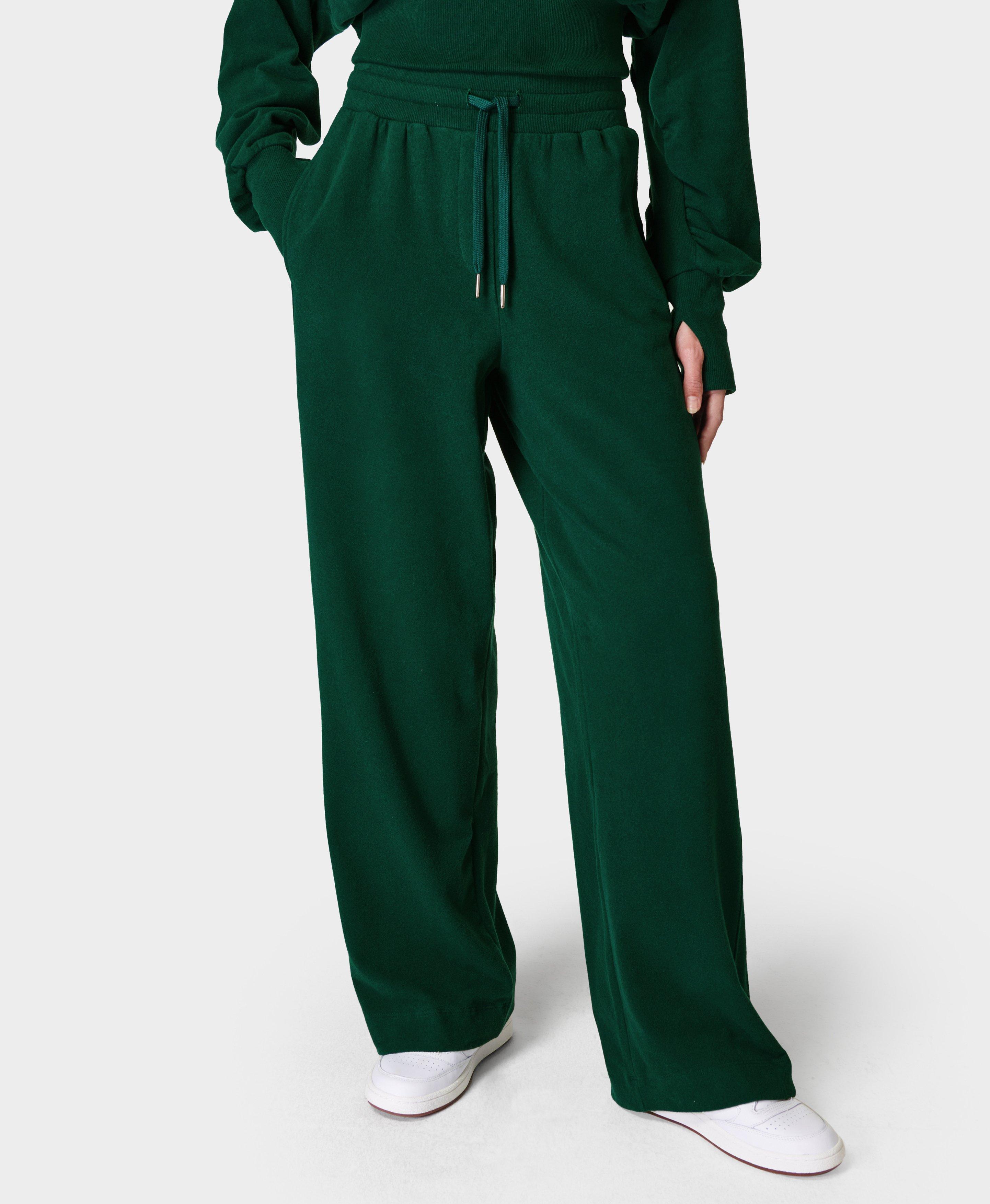 Serene Luxe Fleece Pants- retrogreen, Women's Trousers & Yoga Pants