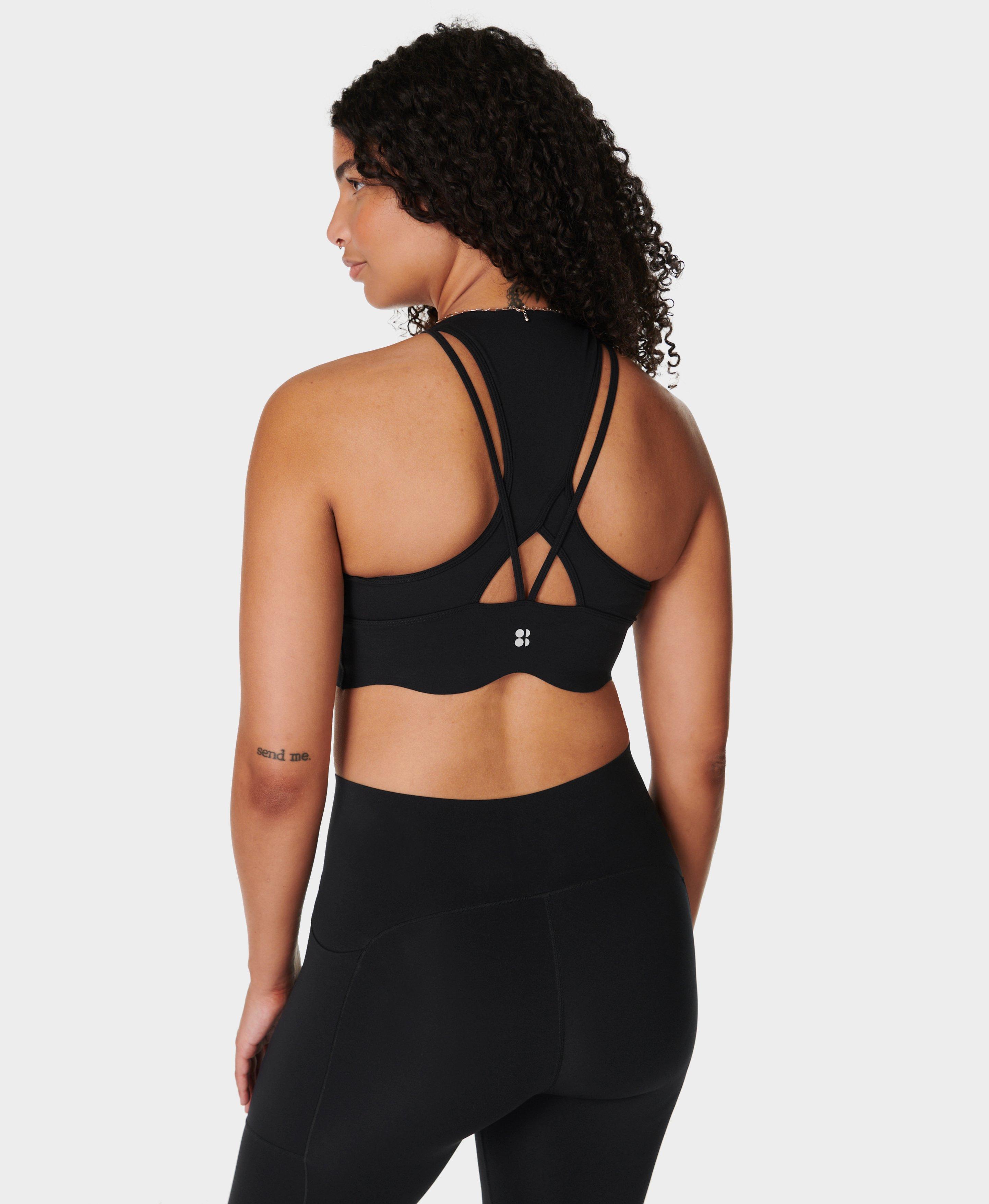 Sweaty Betty Women's Power Contour Plunge Workout Sports Bra Black at   Women's Clothing store