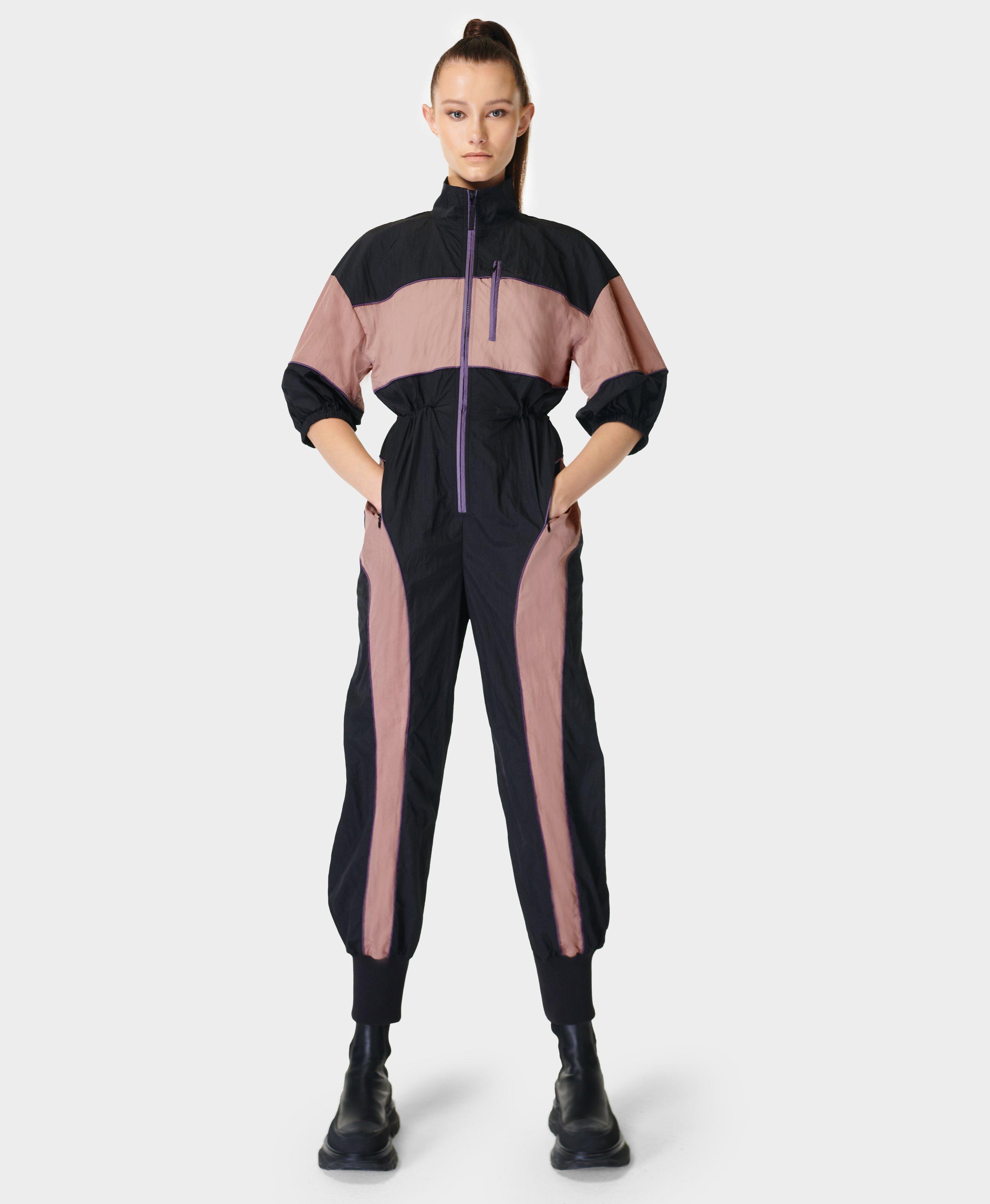 COMBINED NYLON JUMPSUIT - Black