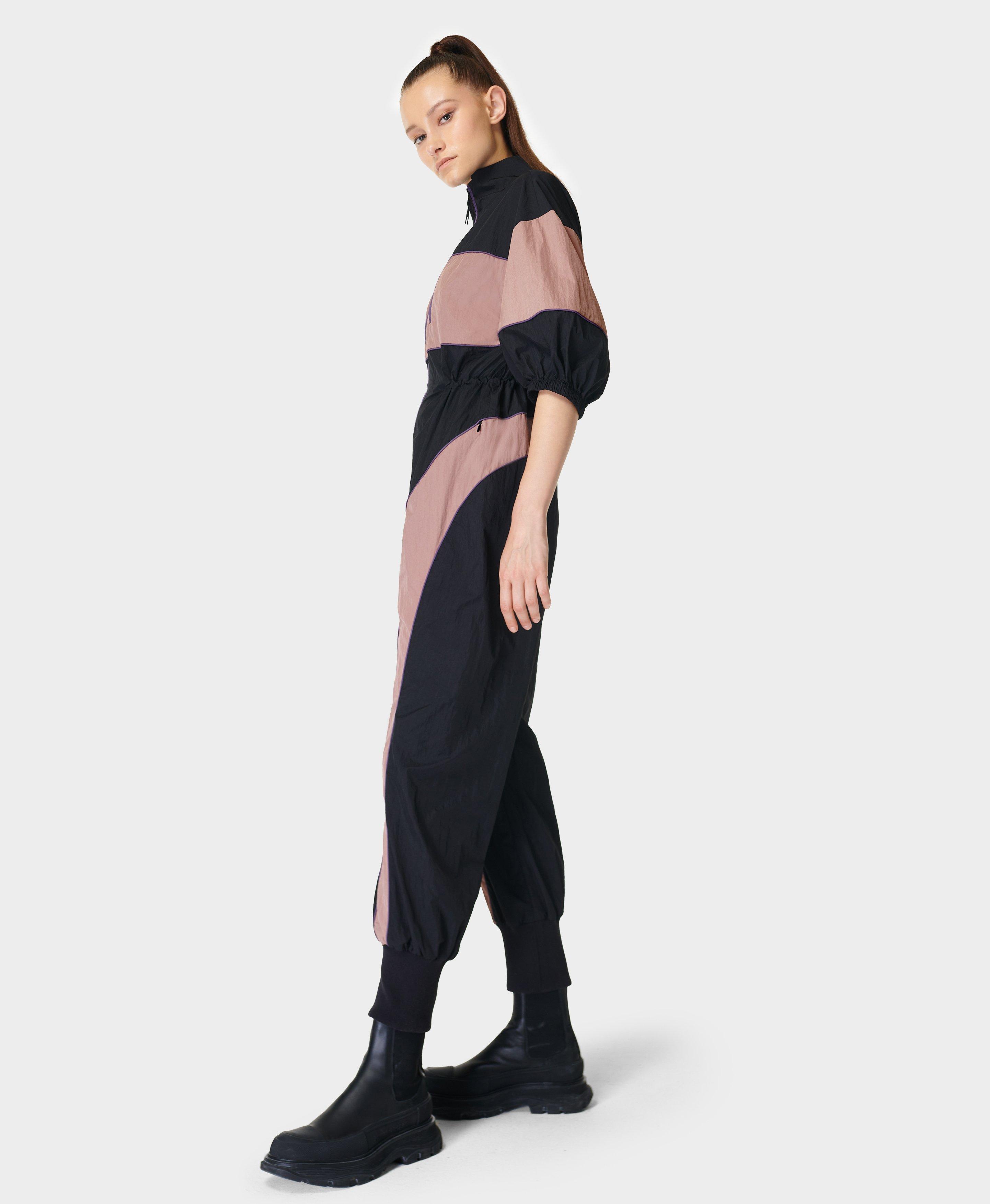 COMBINED NYLON JUMPSUIT - Black