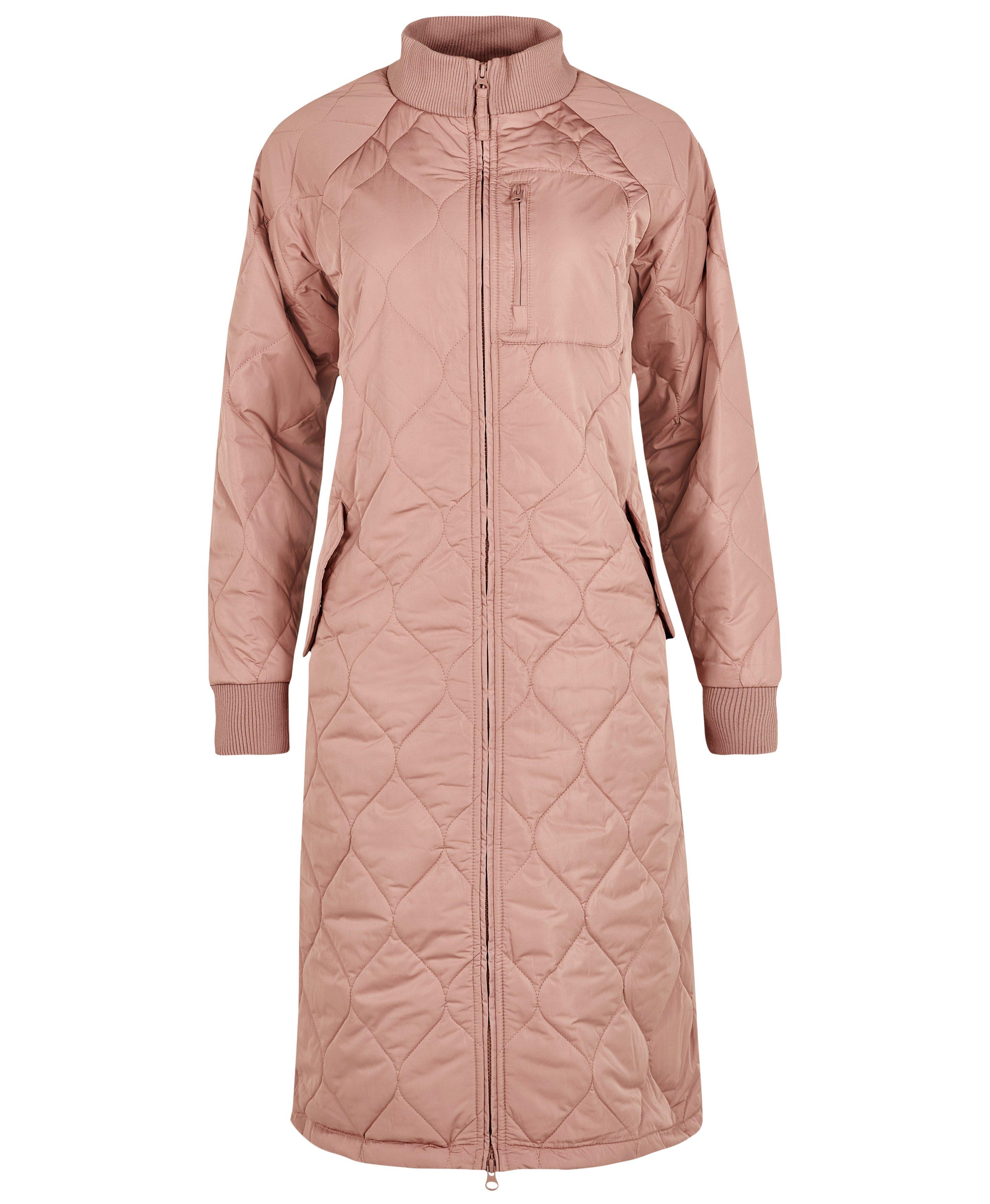 Quilted Longline Coat - Chateau Pink, Women's Jackets & Coats