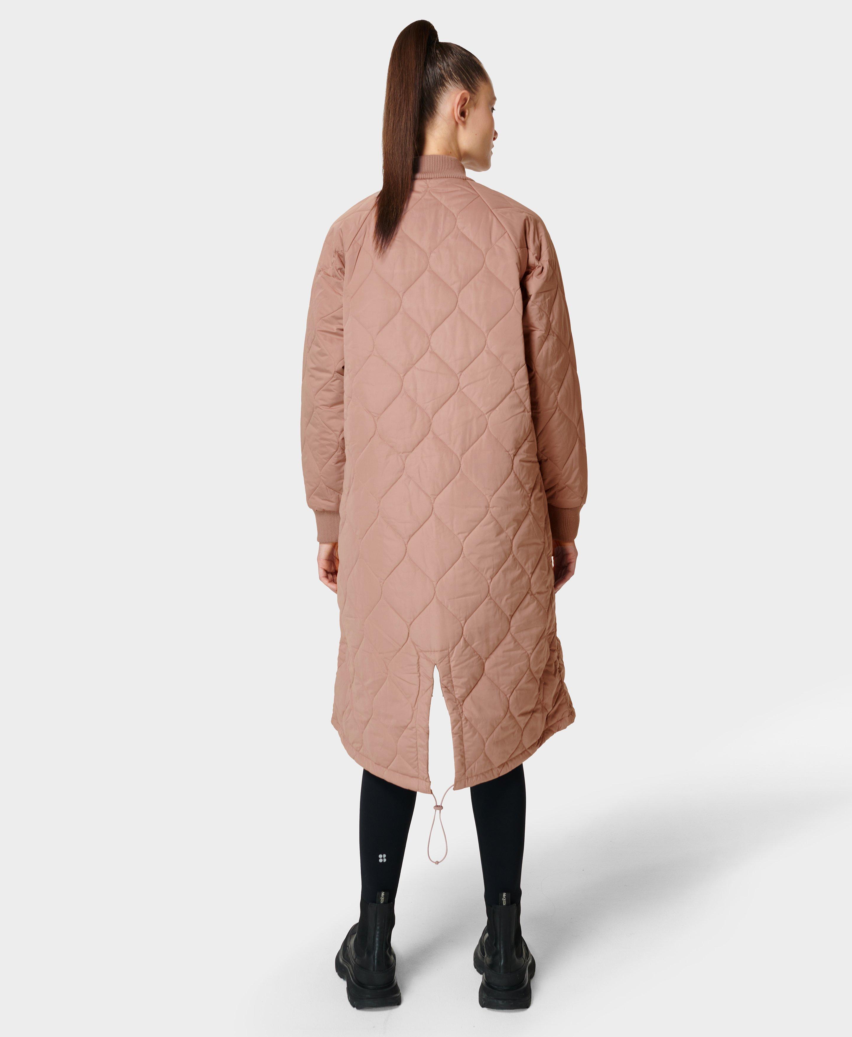 Quilted Longline Coat - Chateau Pink