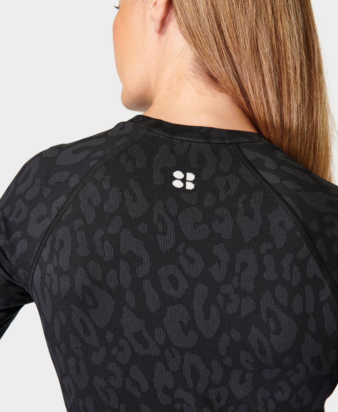 Leopard Jacquard Base Layer Top - Black Leopard Paint Leopard Jacquard Base Layer Top - Black Leopard Paint