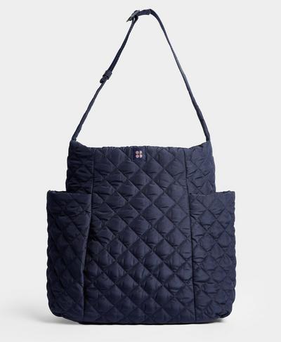 All-Day Quilted Tote , Navy Blue | Sweaty Betty