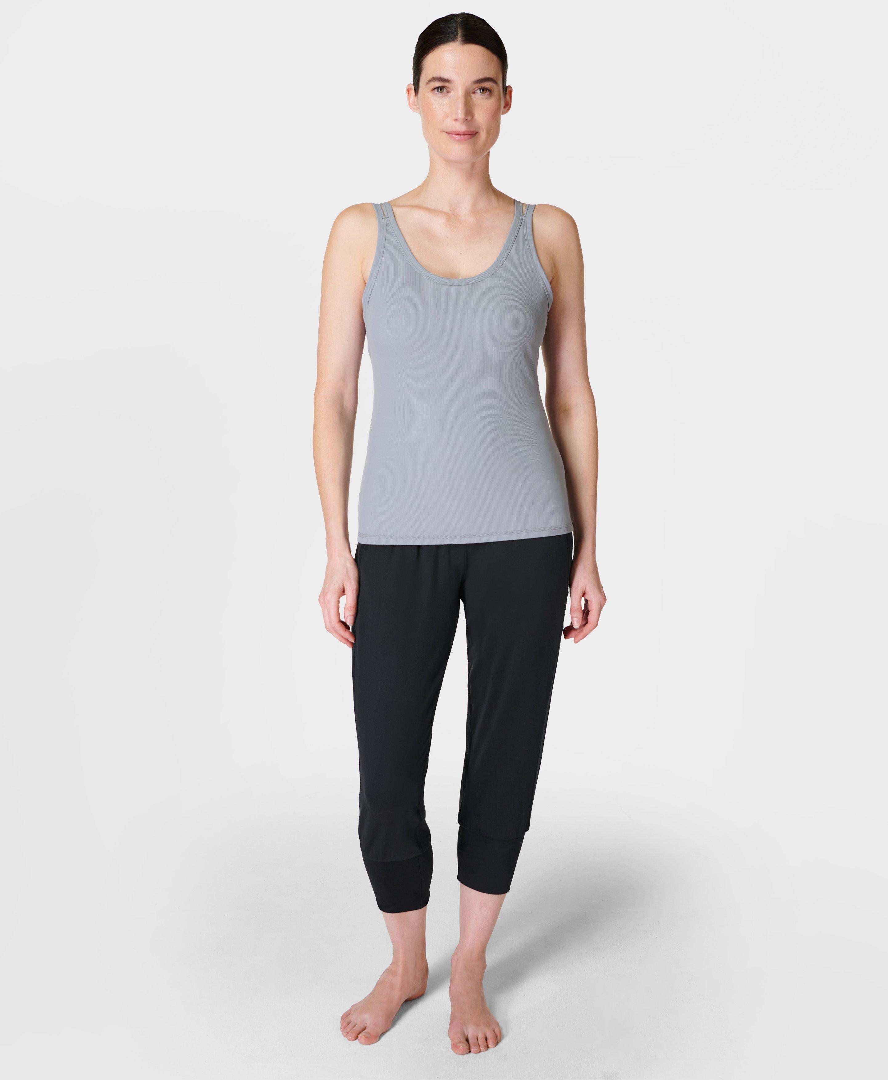 Gary Cropped Yoga Pants - Navy Blue, Women's Trousers & Yoga Pants